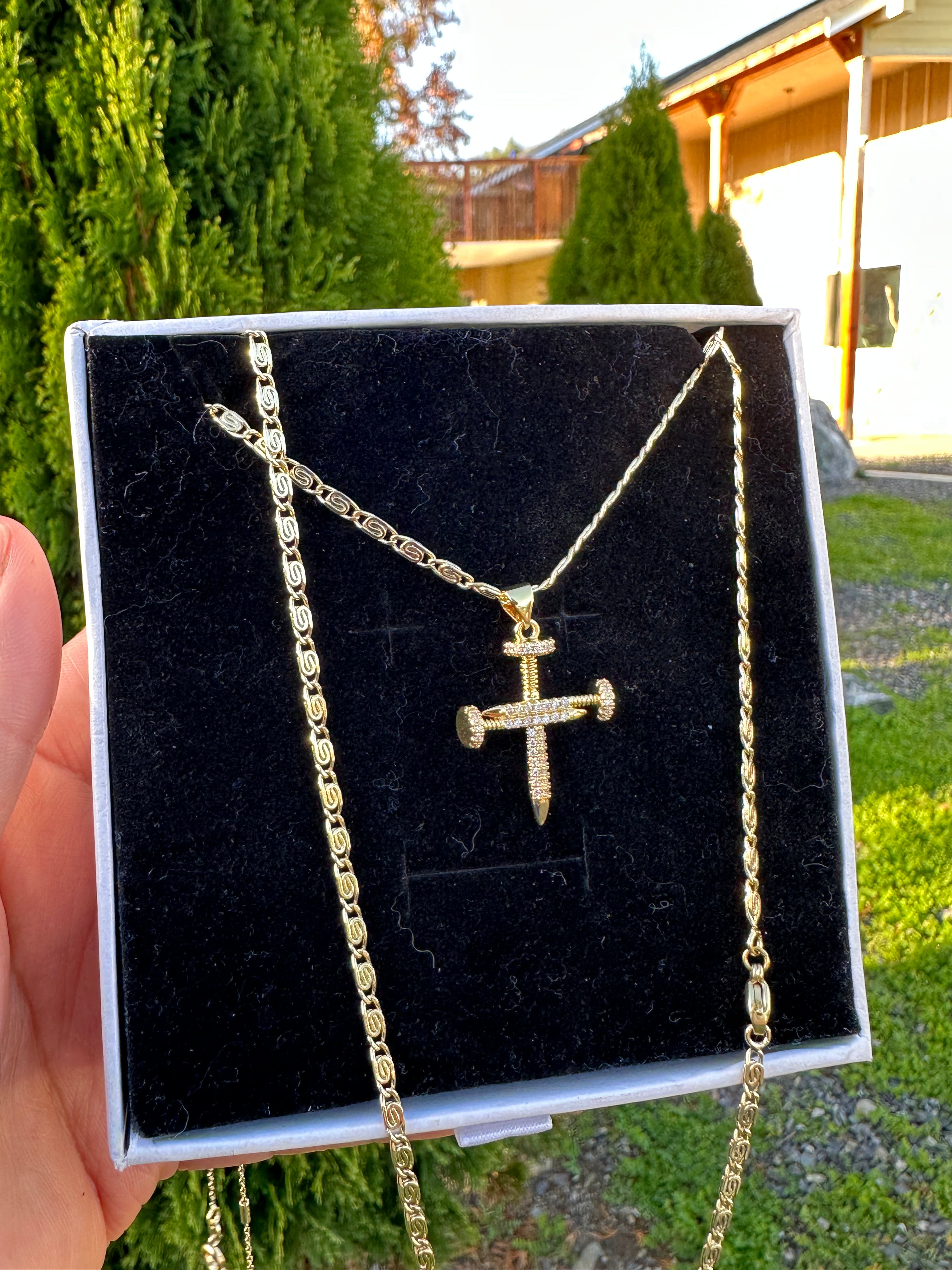 Nailed for Love Necklace - Cross