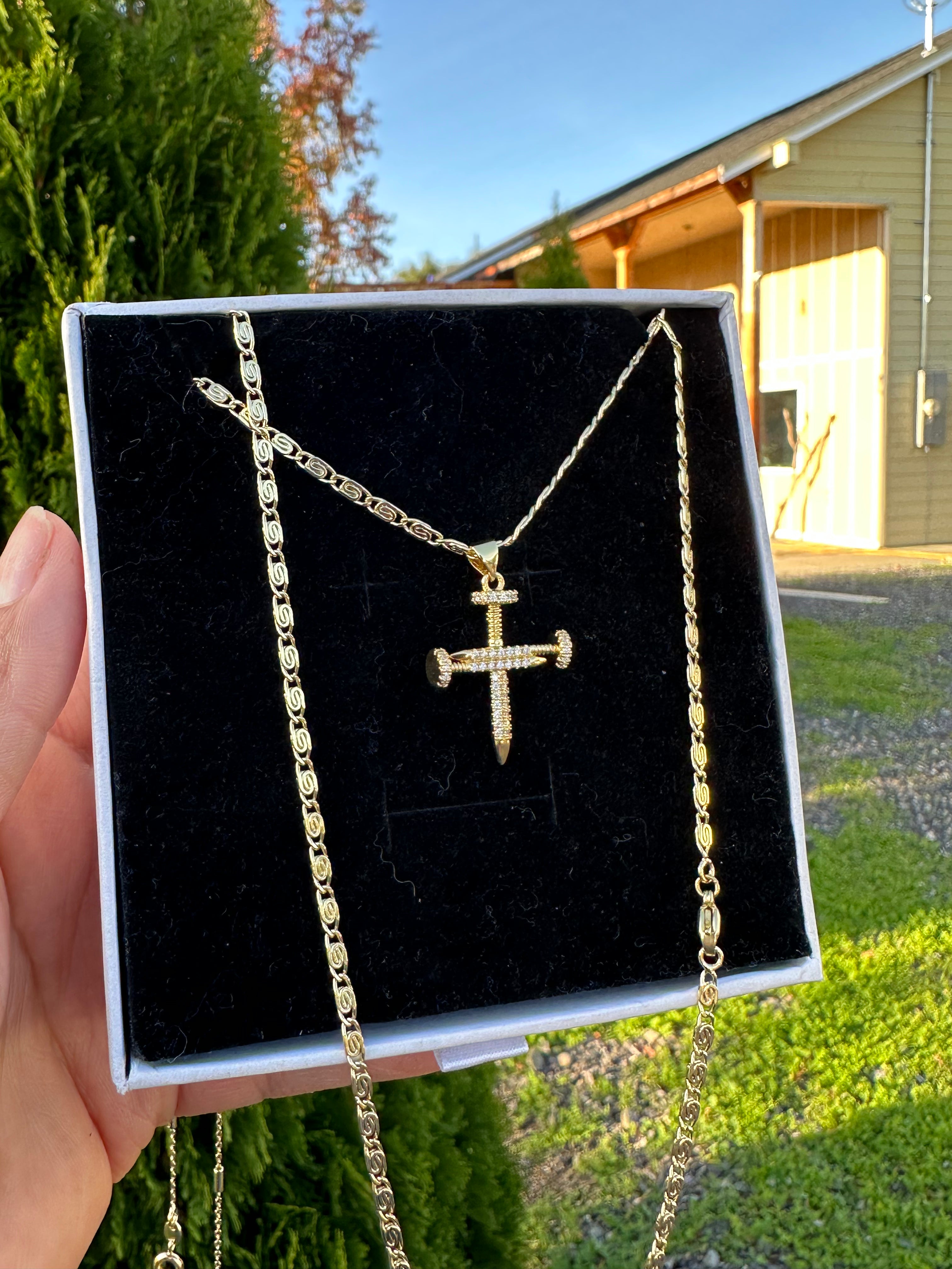 Nailed for Love Necklace - Cross