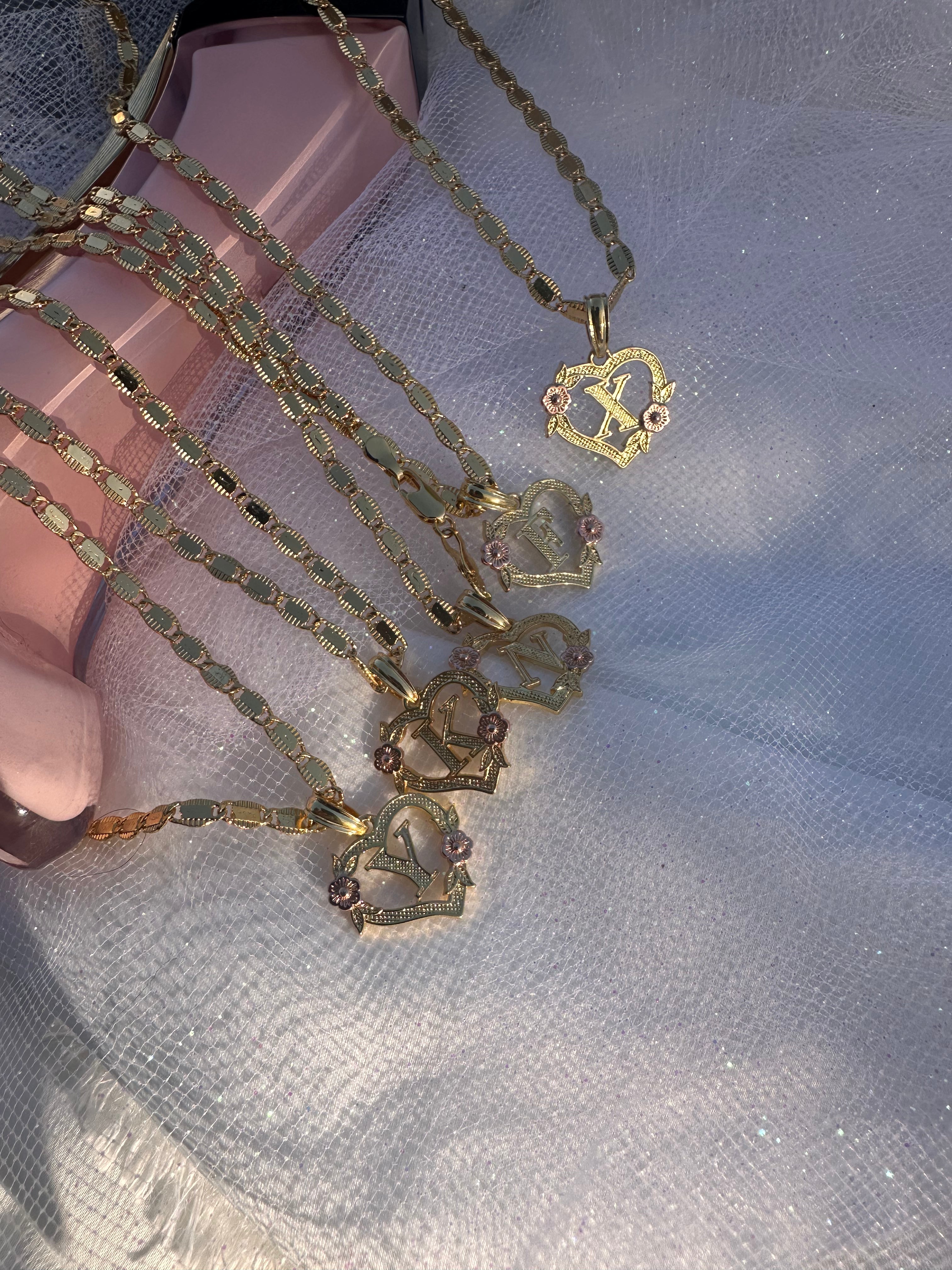 Blossom Initial Heart Necklace