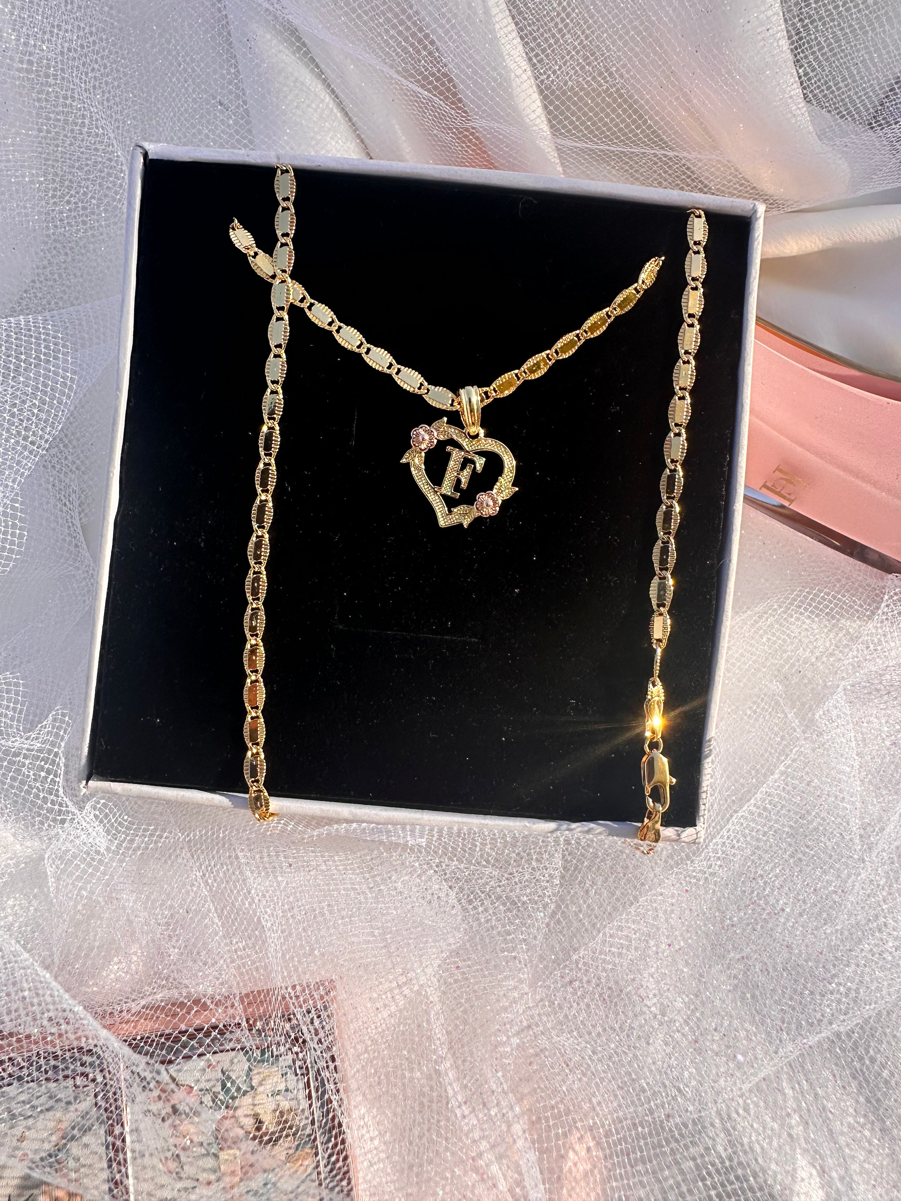 Blossom Initial Heart Necklace
