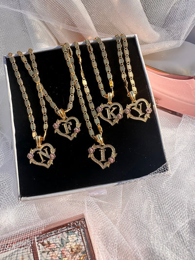 Blossom Initial Heart Necklace