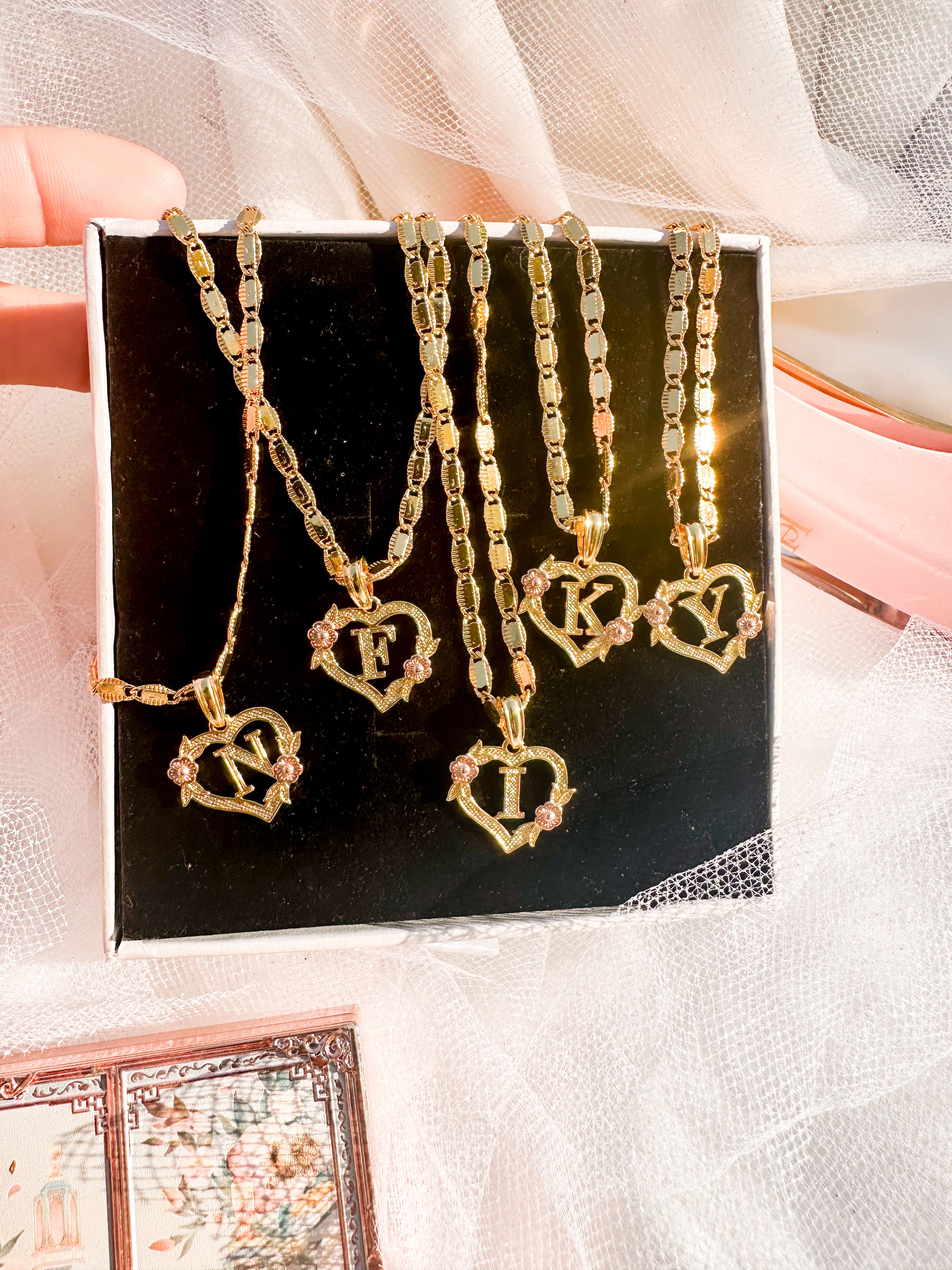 Blossom Initial Heart Necklace