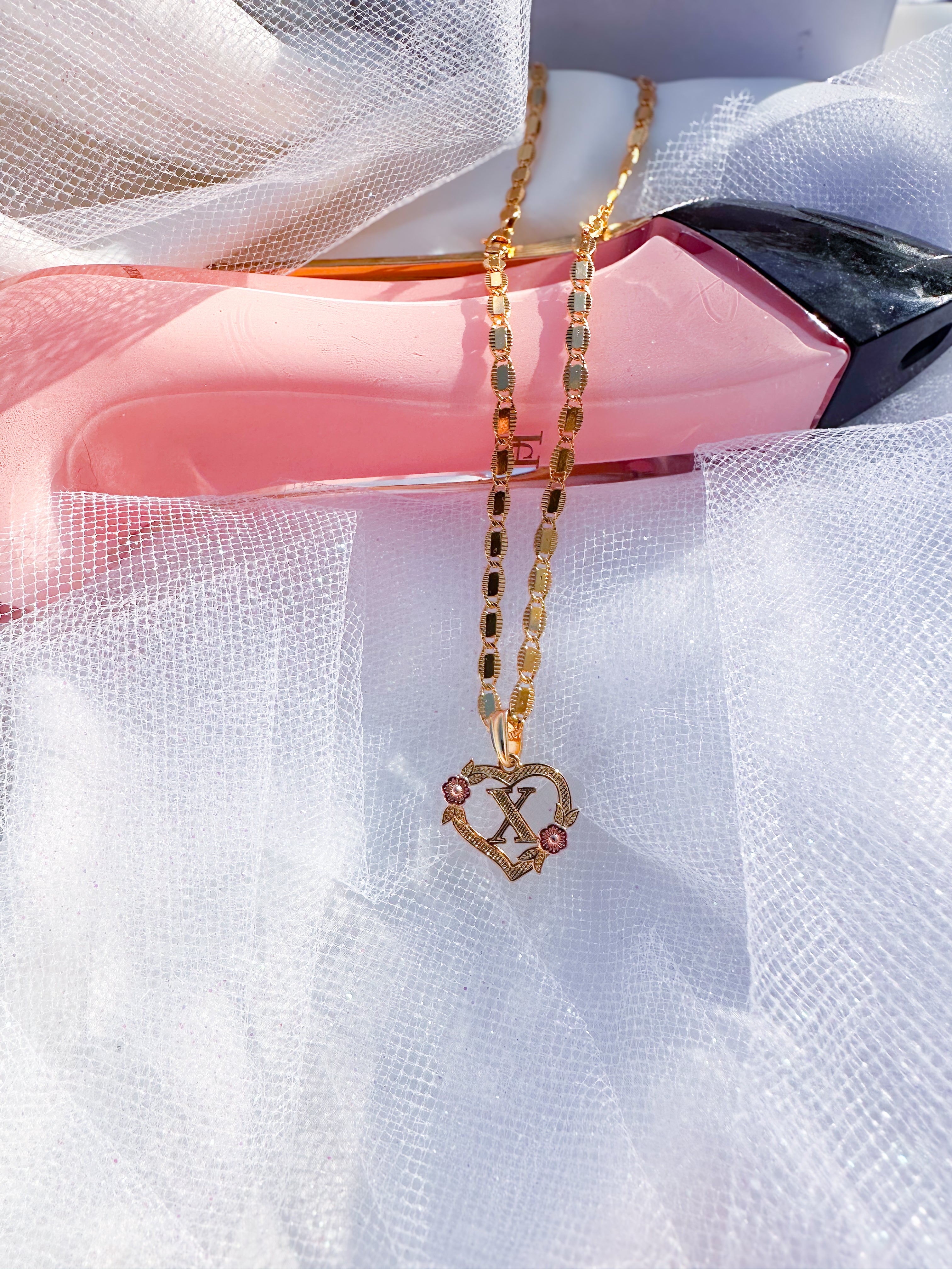 Blossom Initial Heart Necklace