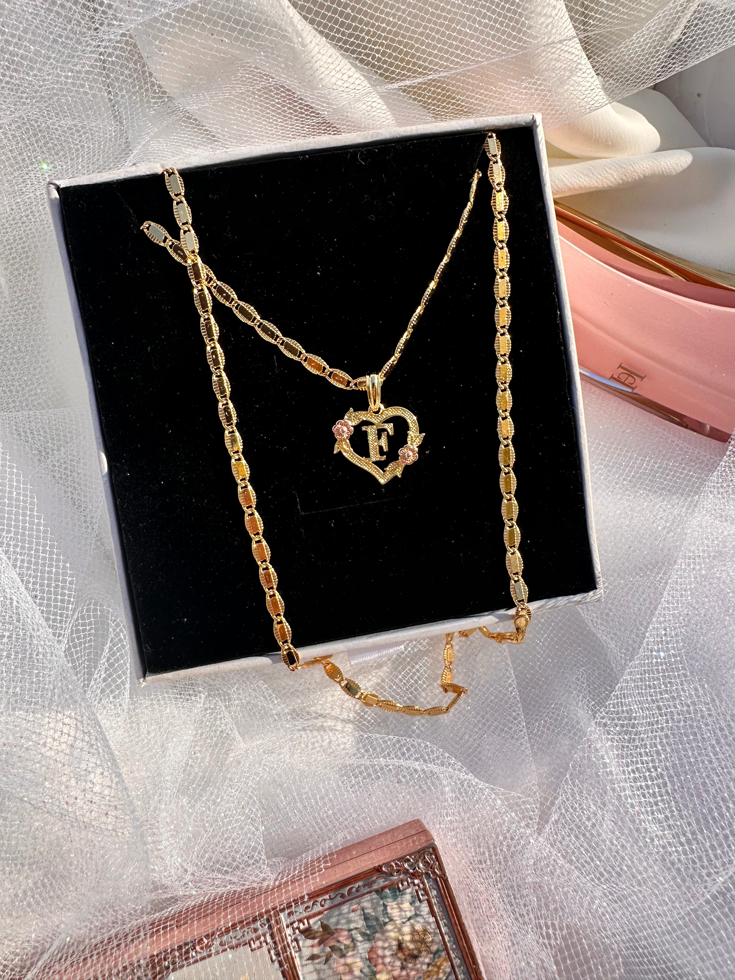Blossom Initial Heart Necklace