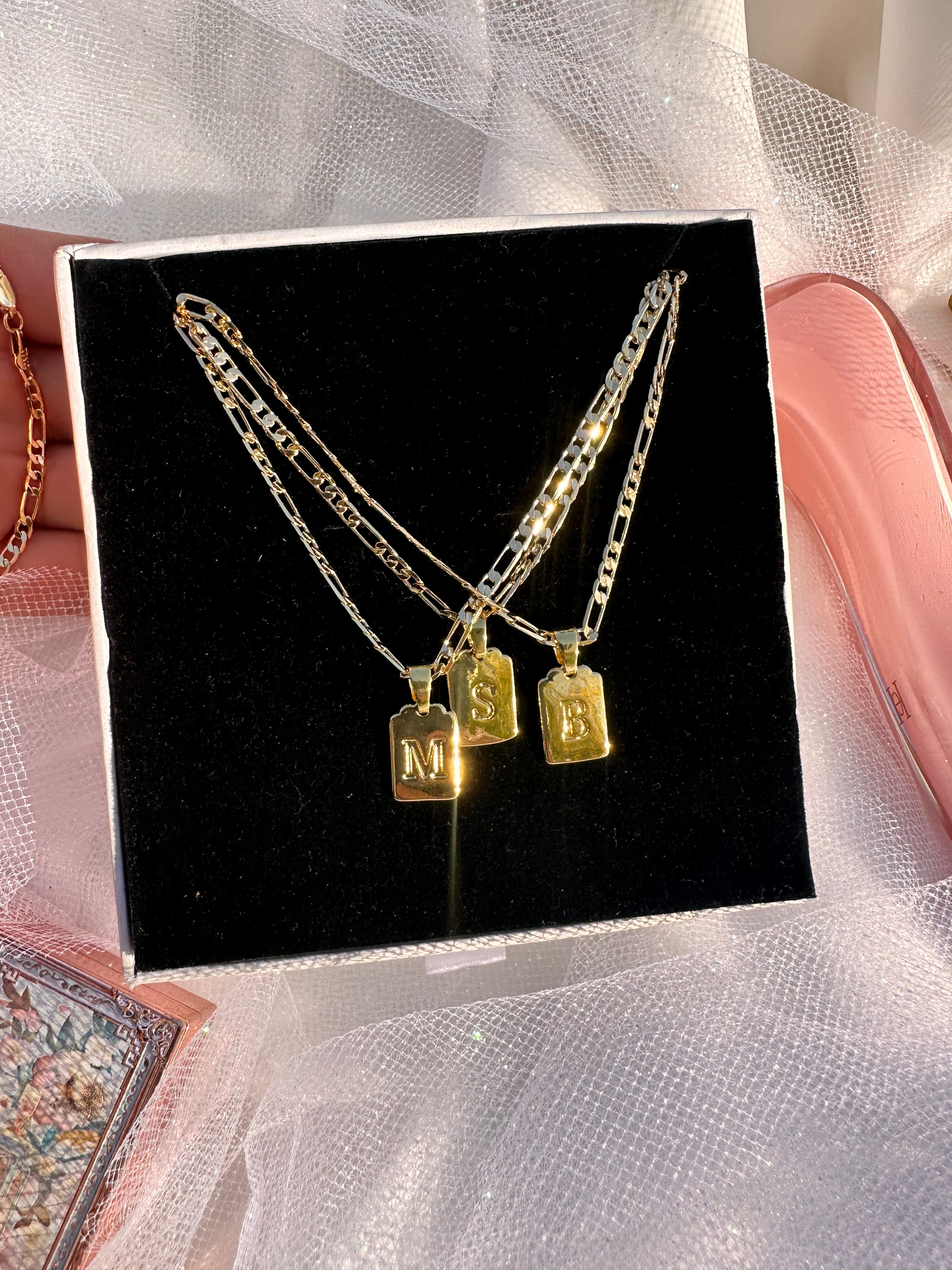 Simply Initial Figaro Necklace