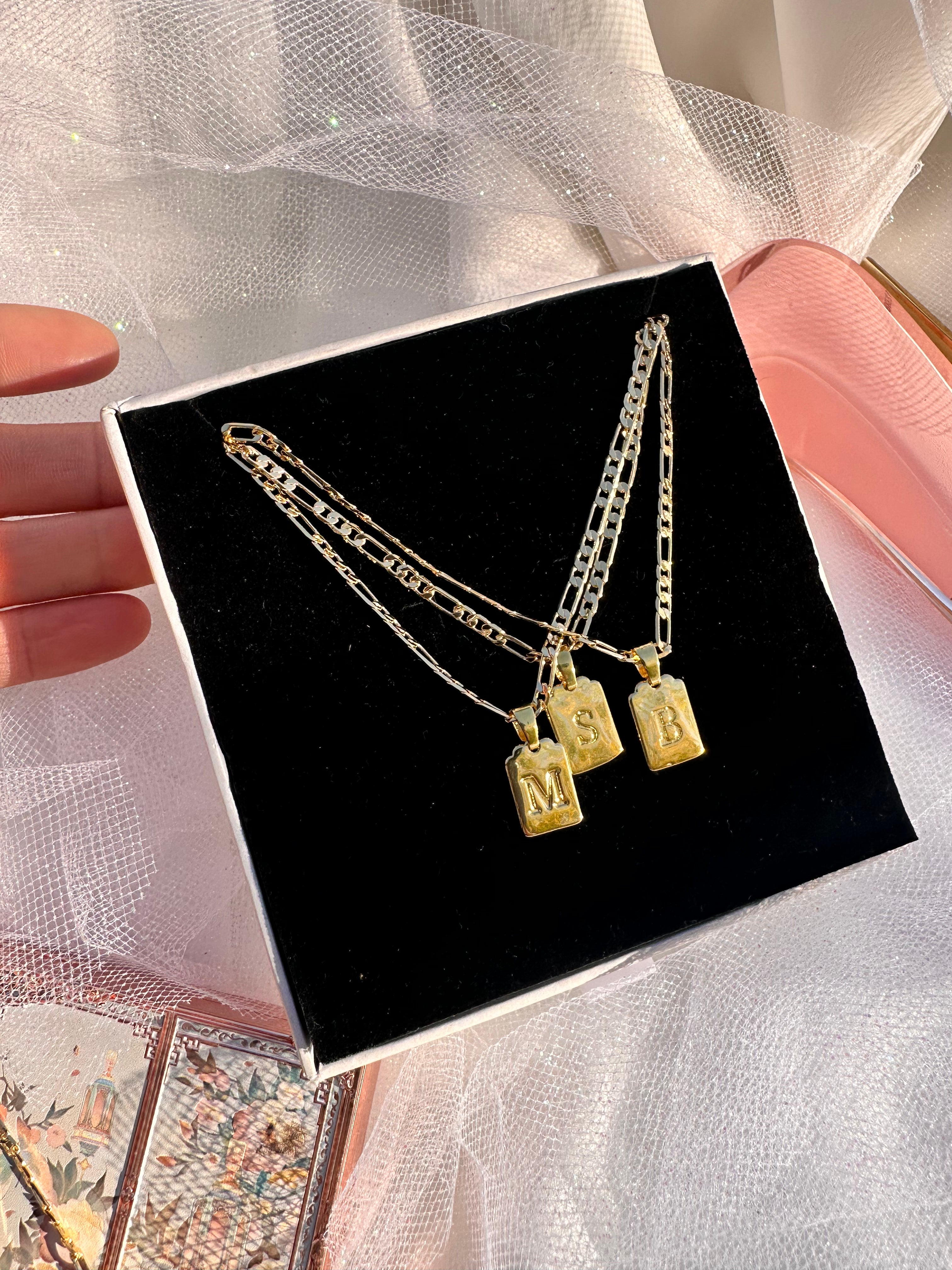 Simply Initial Figaro Necklace