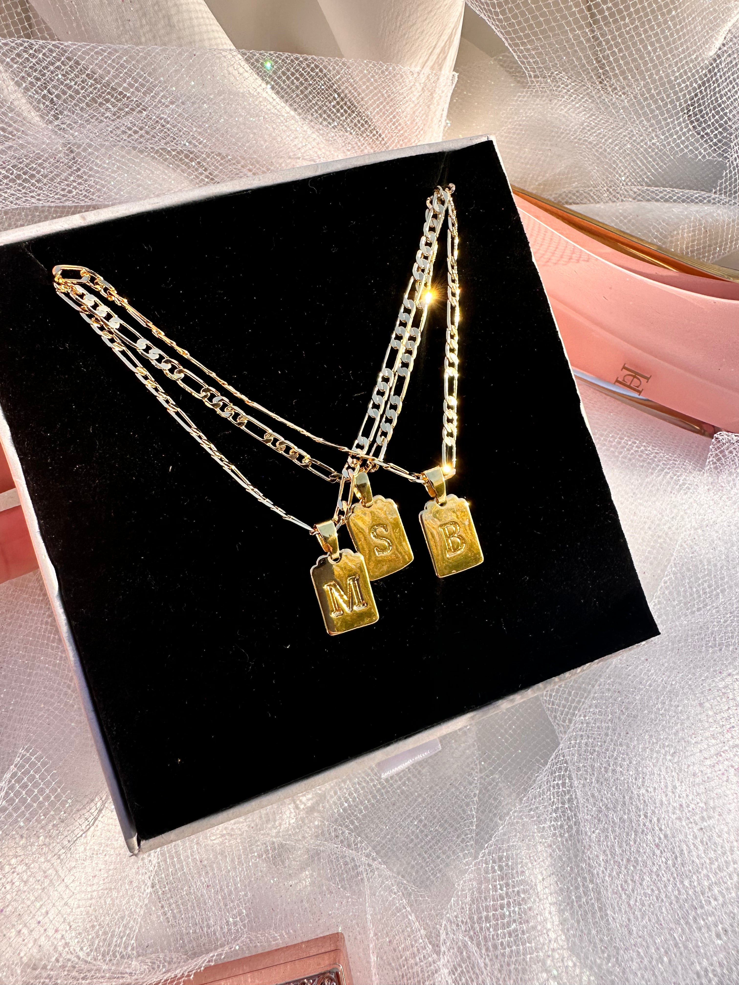 Simply Initial Figaro Necklace