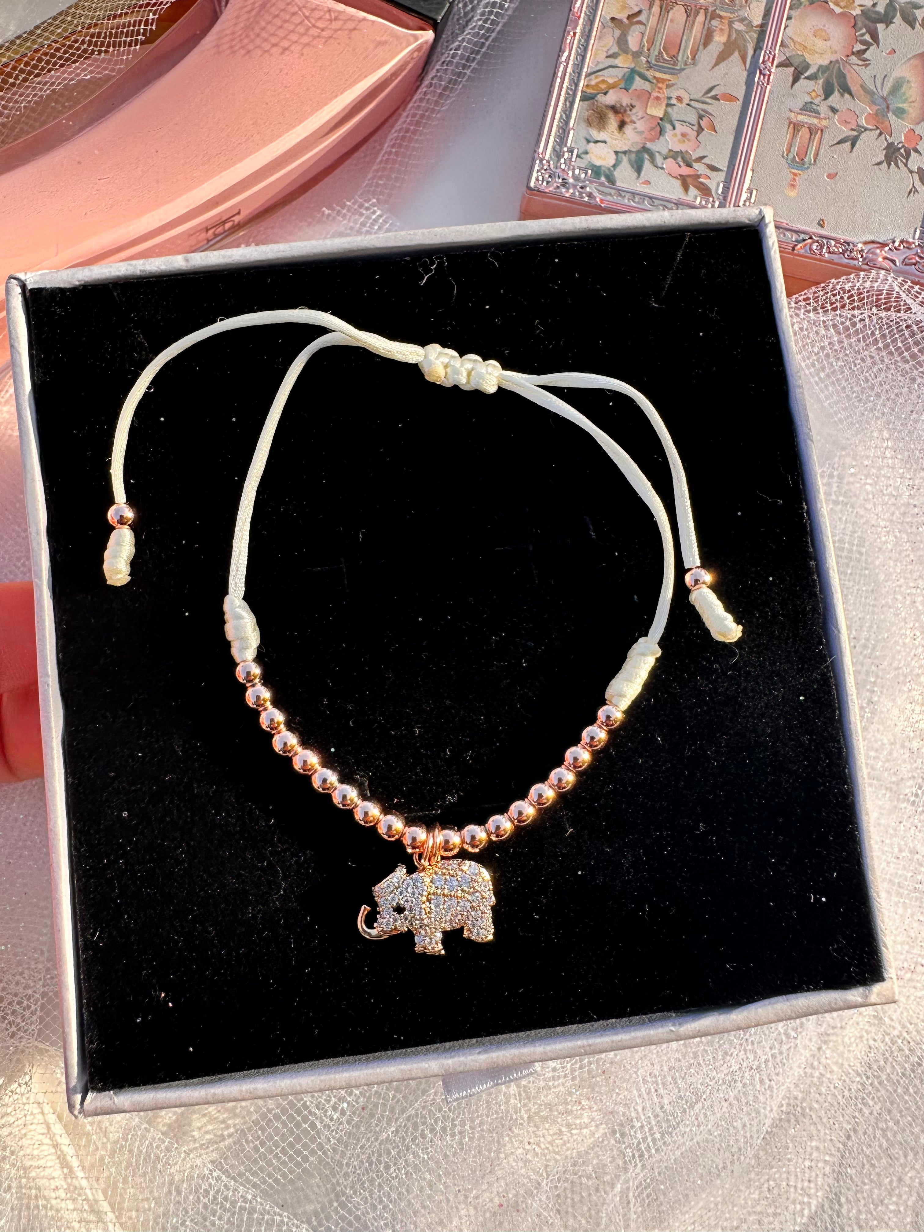 Rose Gold Lucky Elephant Bracelet