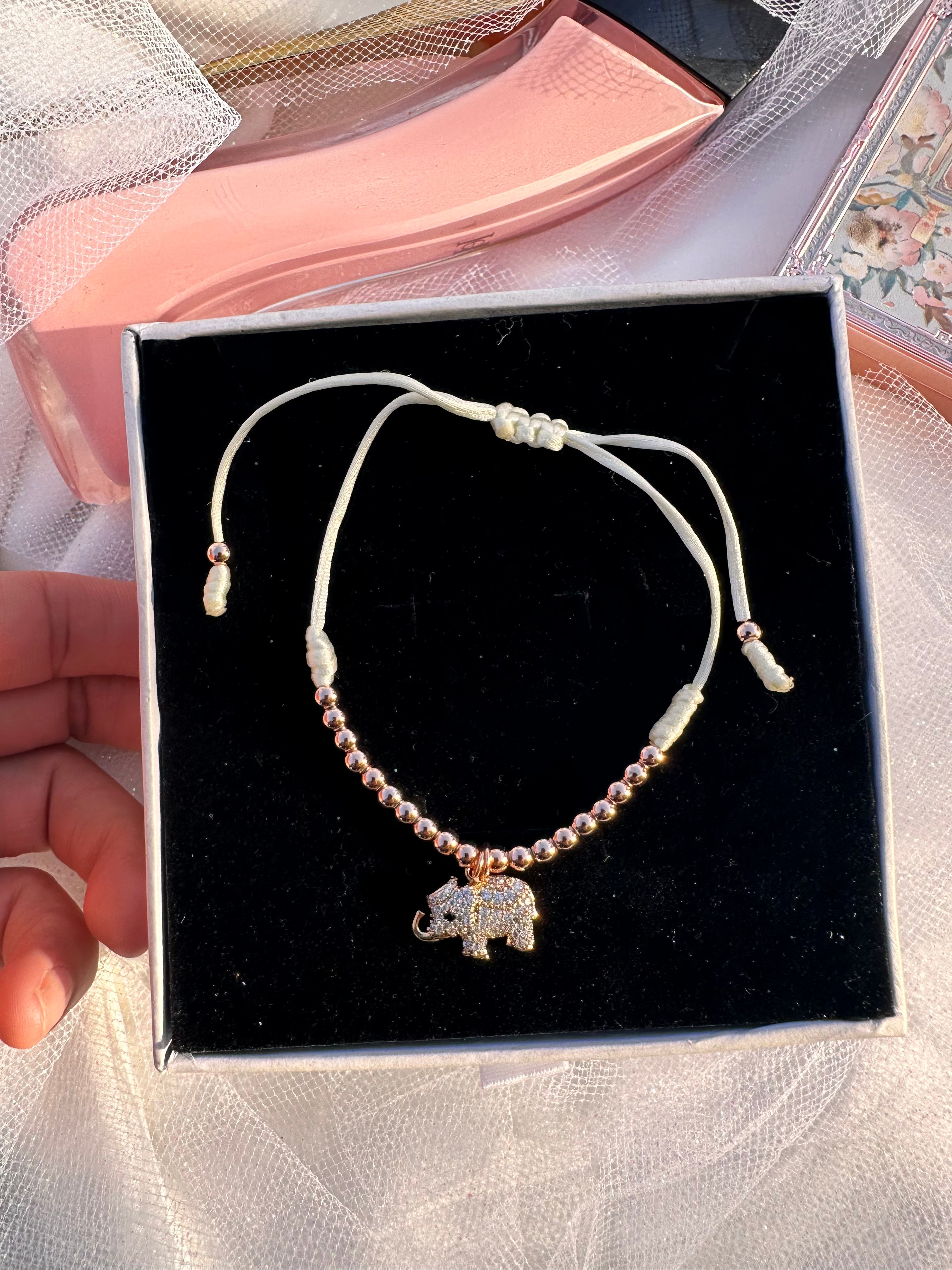 Rose Gold Lucky Elephant Bracelet
