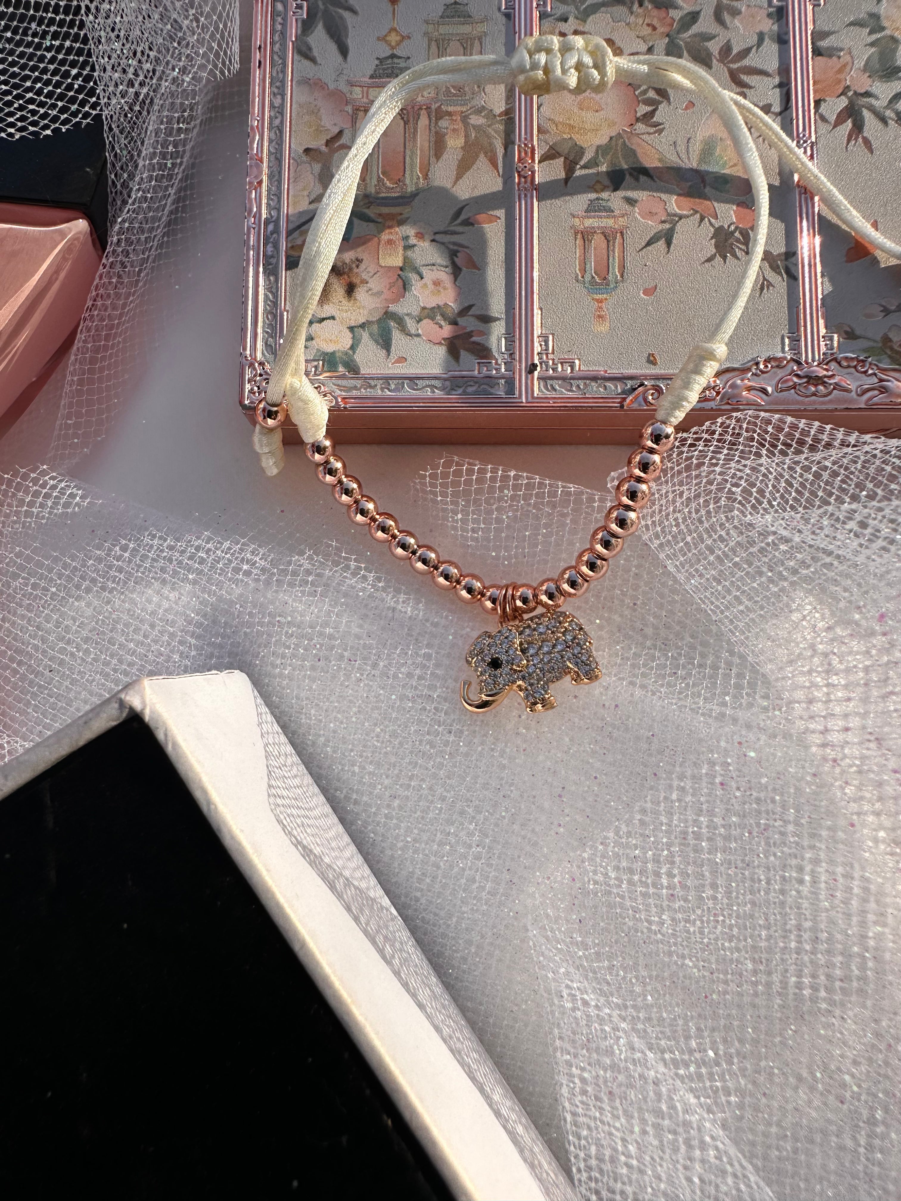 Rose Gold Lucky Elephant Bracelet