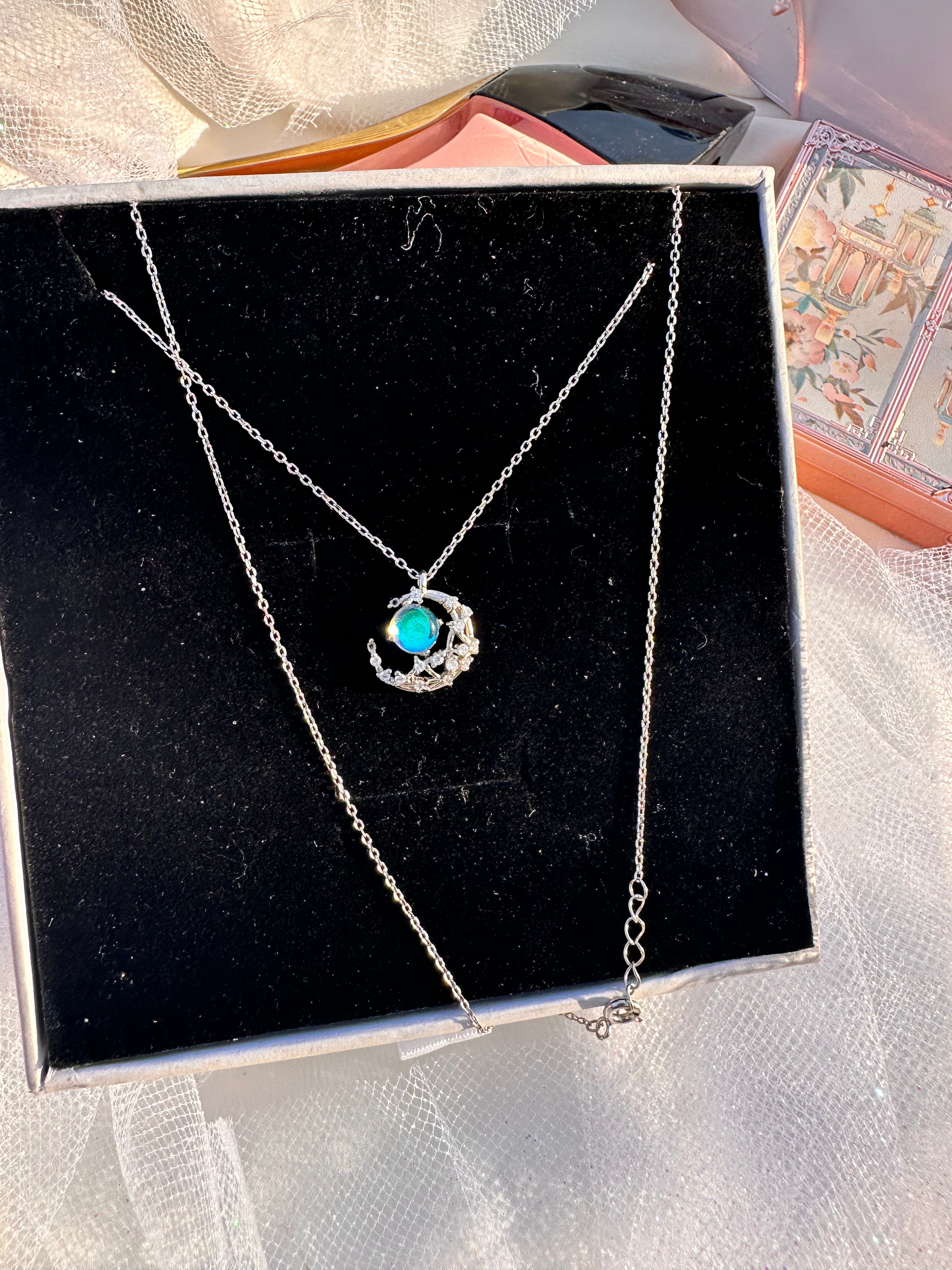Luminous Crescent Moon Necklace