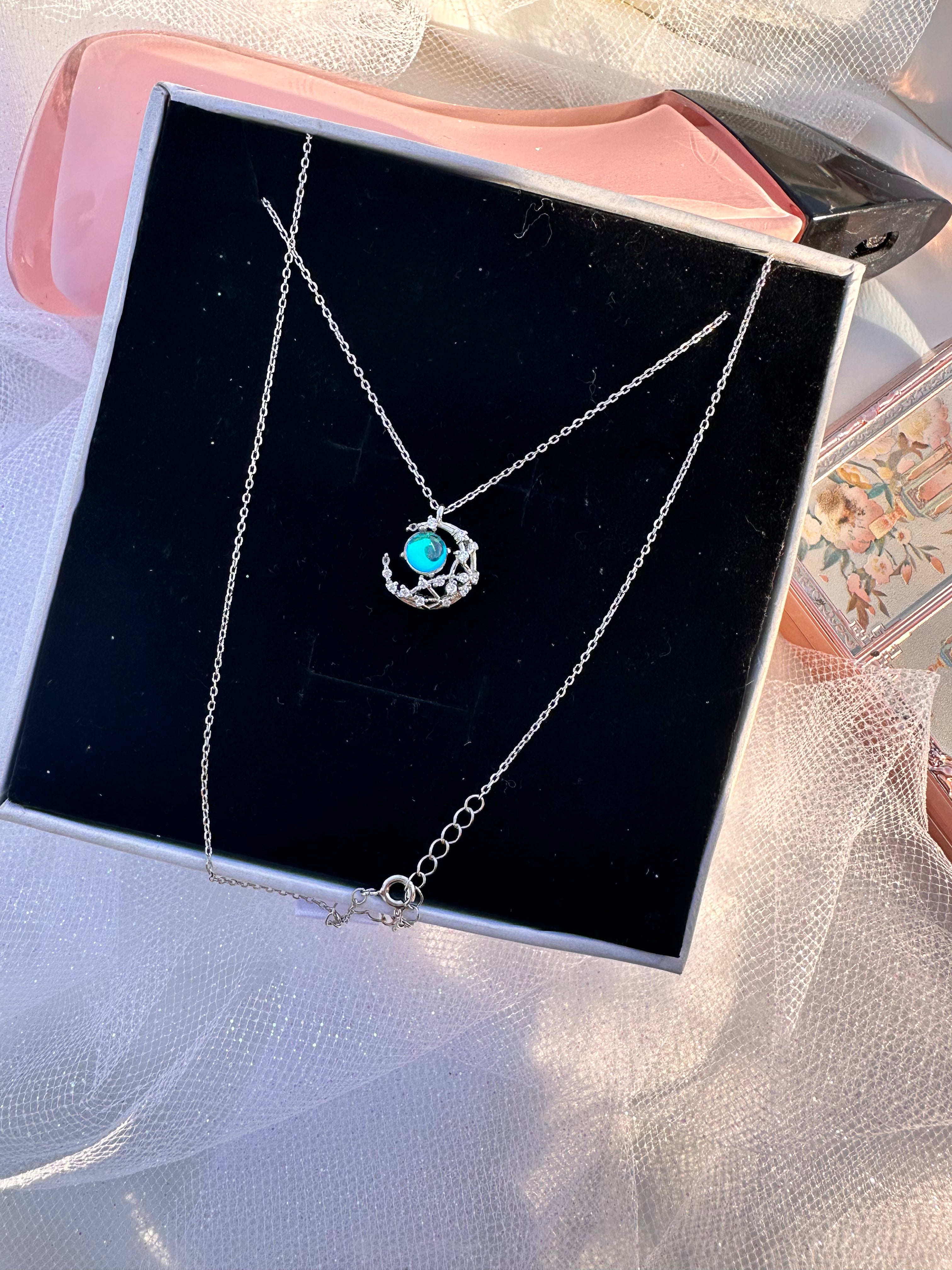 Luminous Crescent Moon Necklace