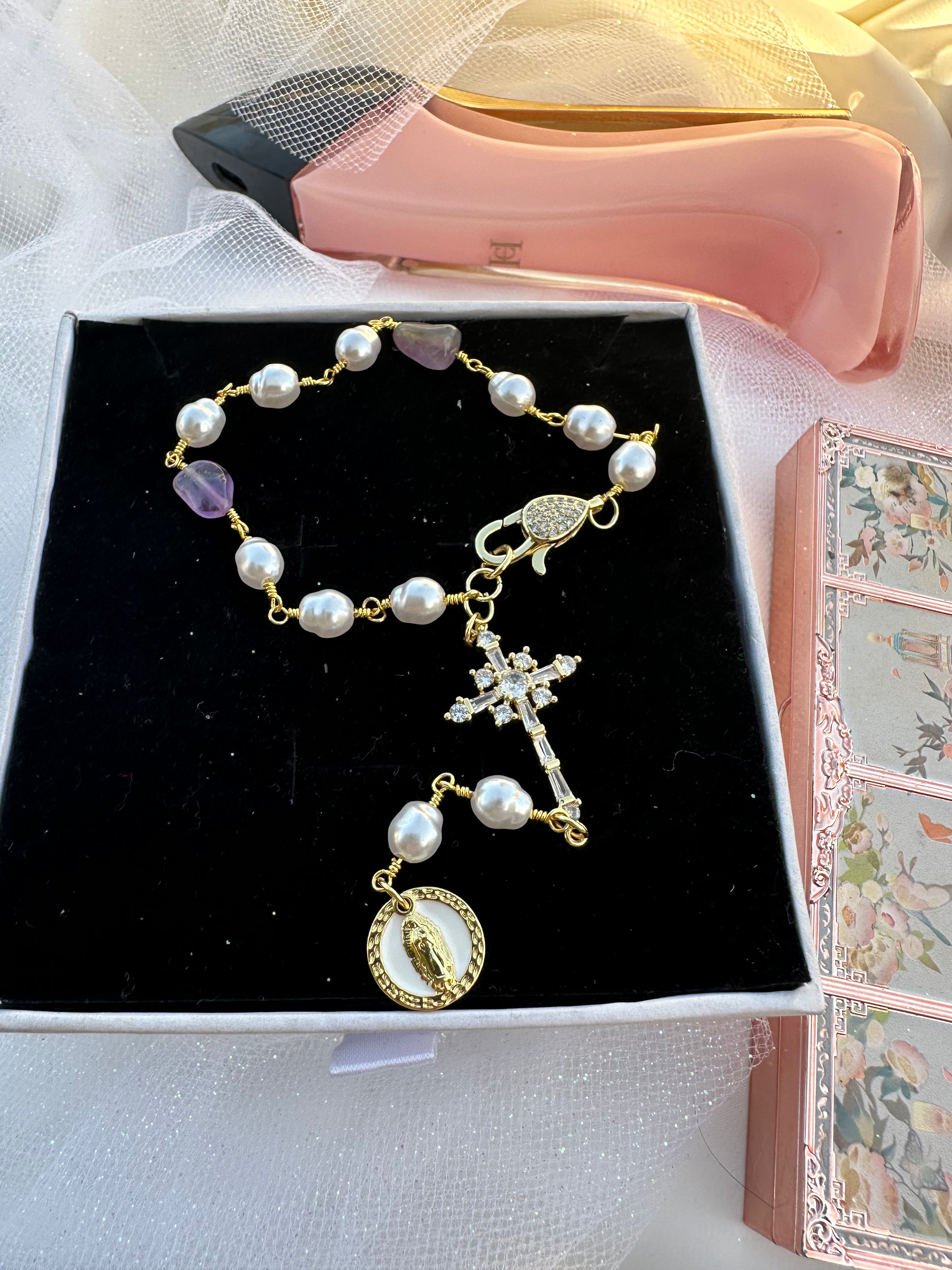 Car Rosary: Protective Cross & Blessed Virgin Mary