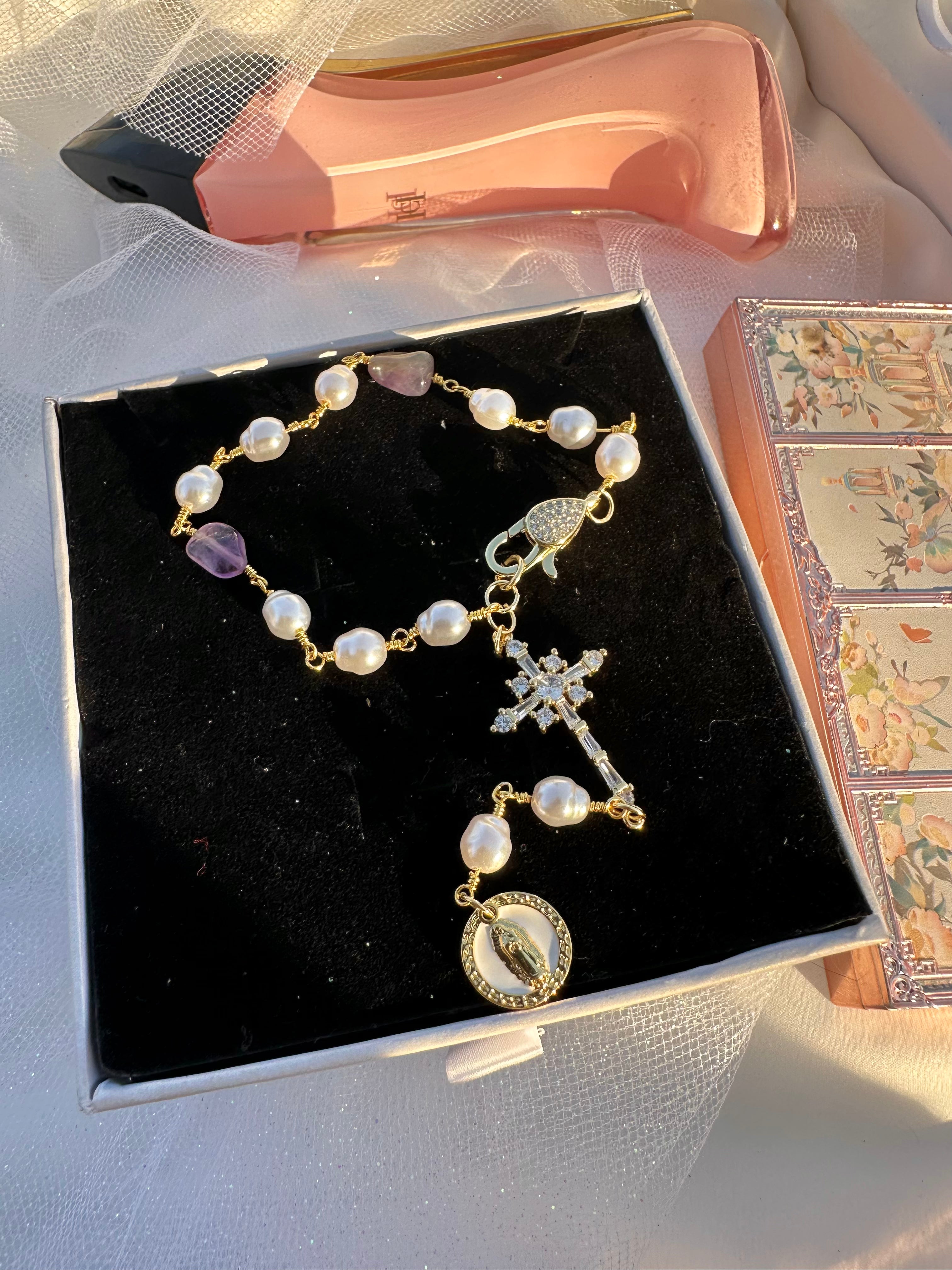 Car Rosary: Protective Cross & Blessed Virgin Mary