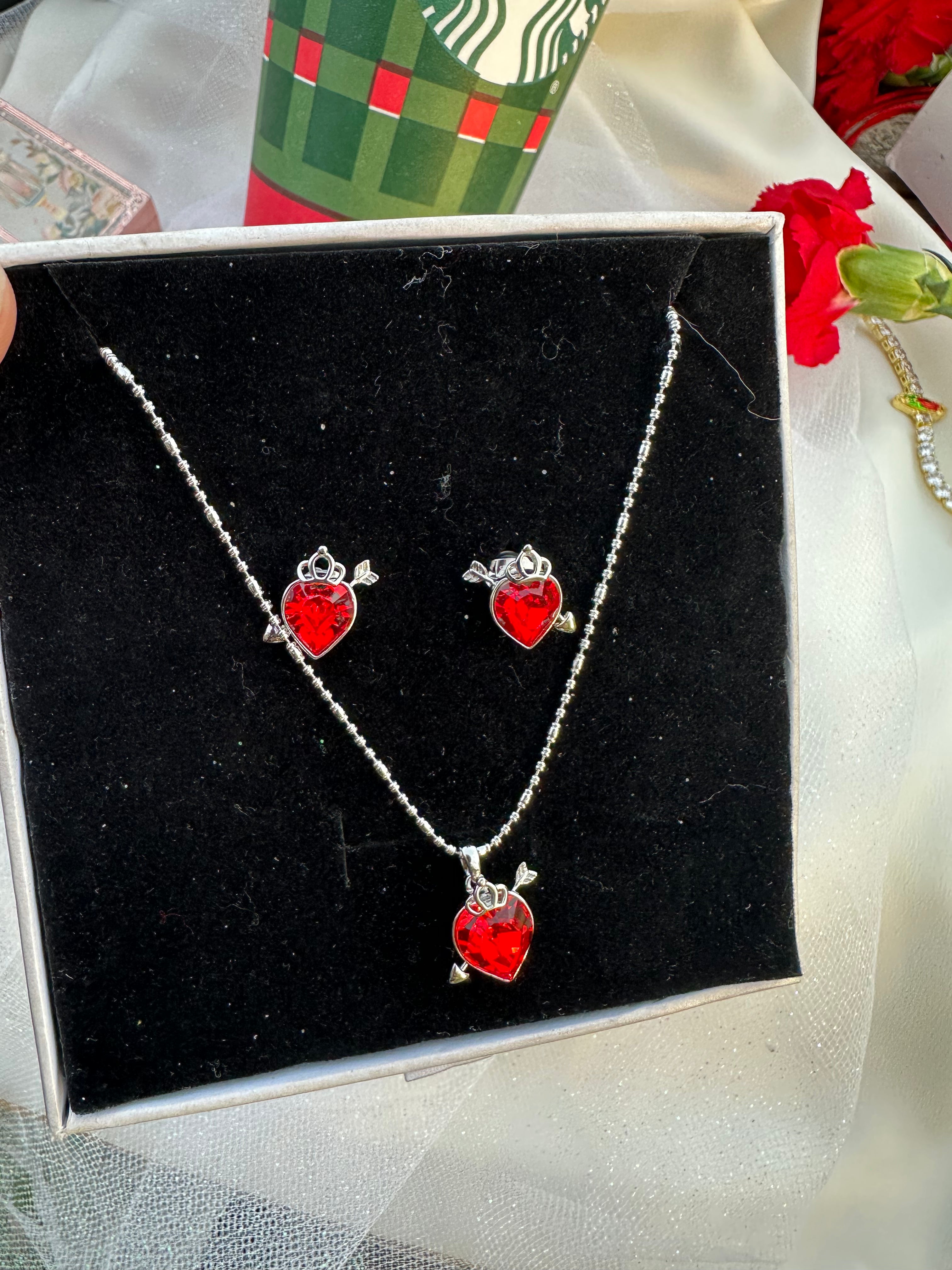 Royal Arrow Heart Jewelry Set
