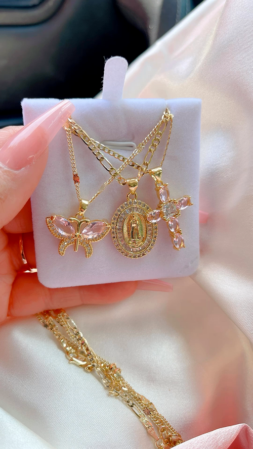 Honolulu Butterfly Mary Necklace Set (3 pcs)