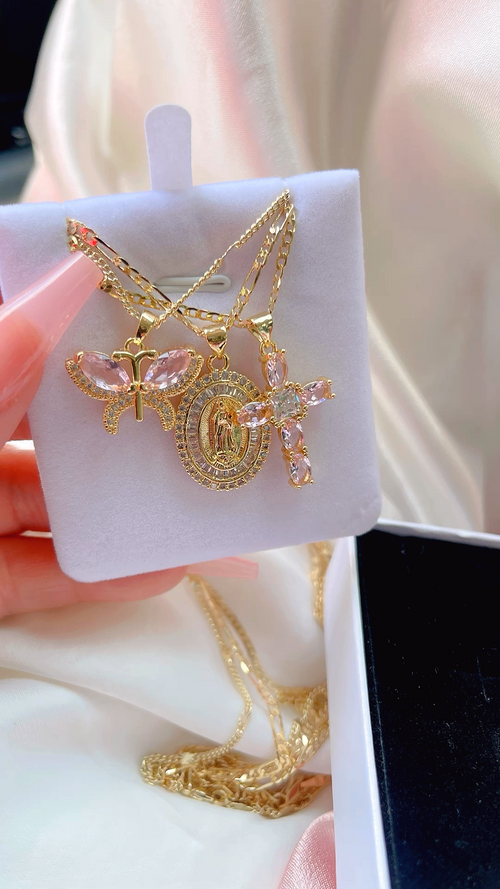 Honolulu Butterfly Mary Necklace Set (3 pcs)