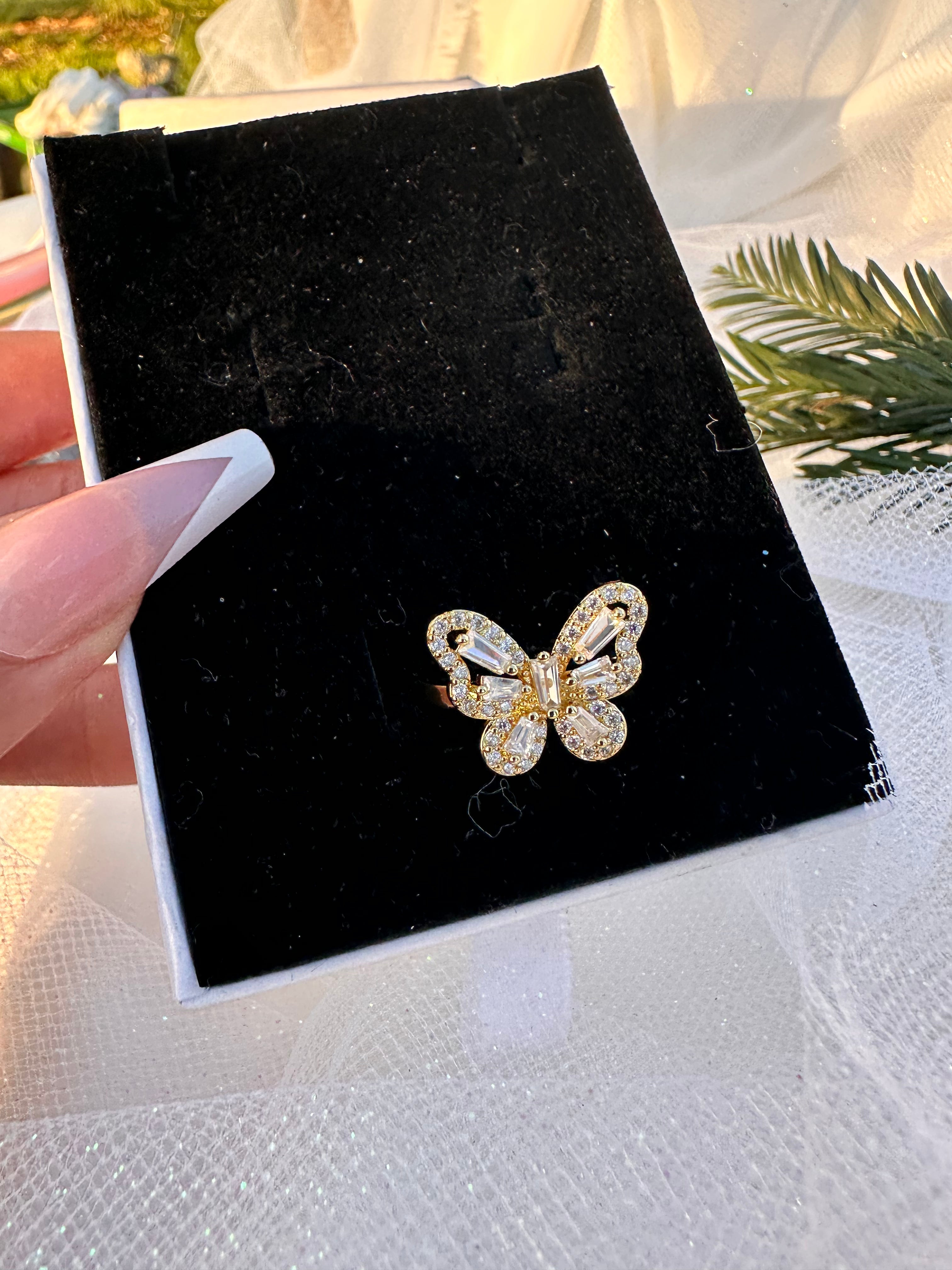 Pave Butterfly Ring
