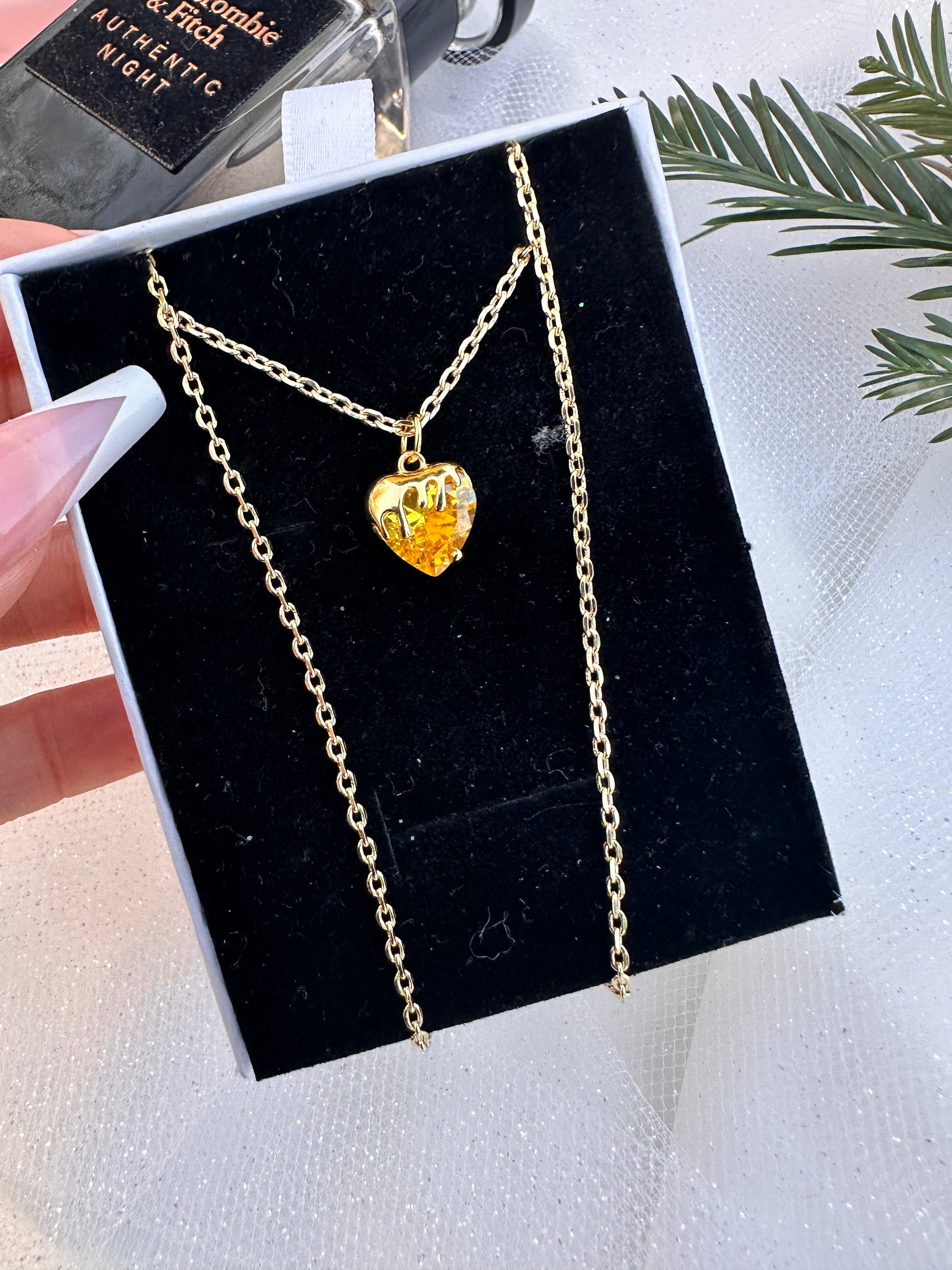 Peach Heart Necklace