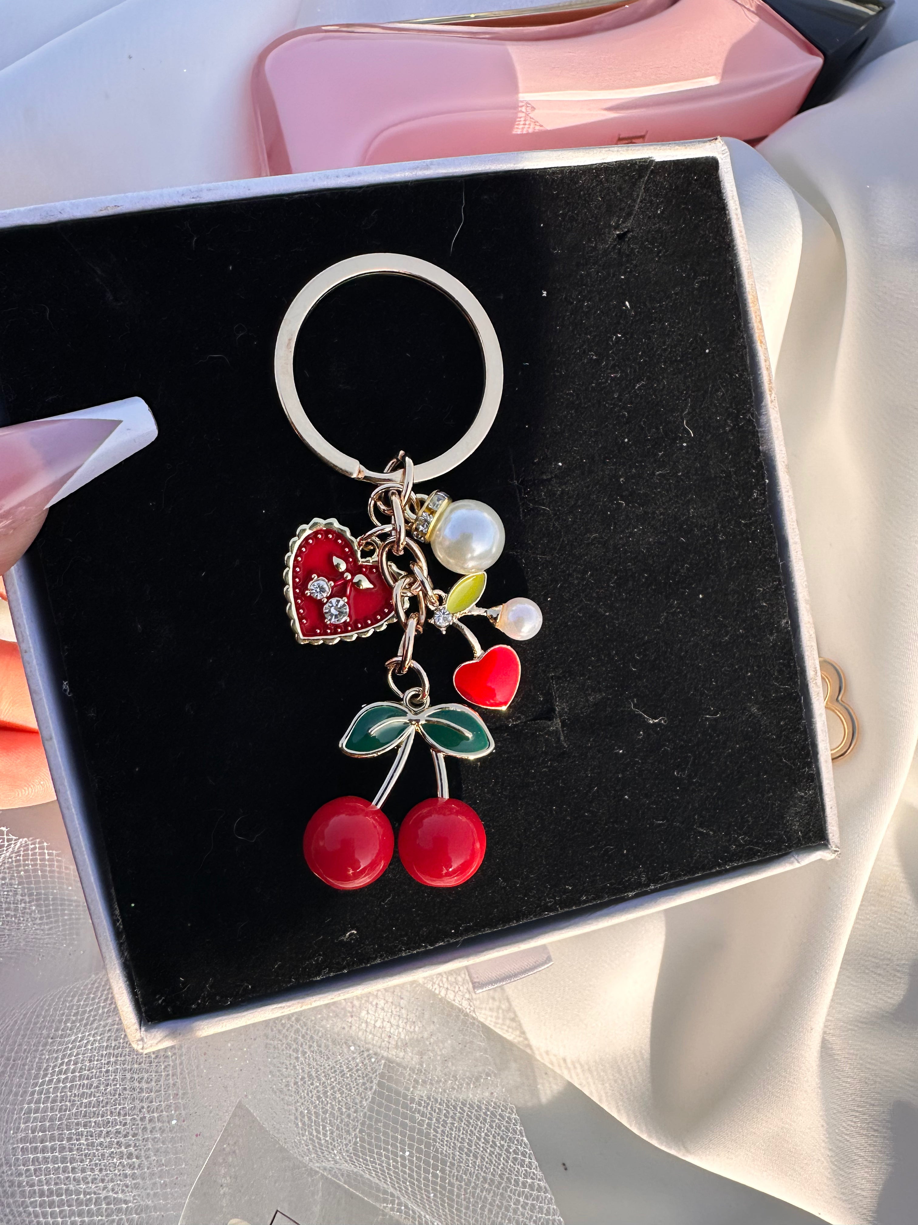 Sweet Cherry Love Keychain