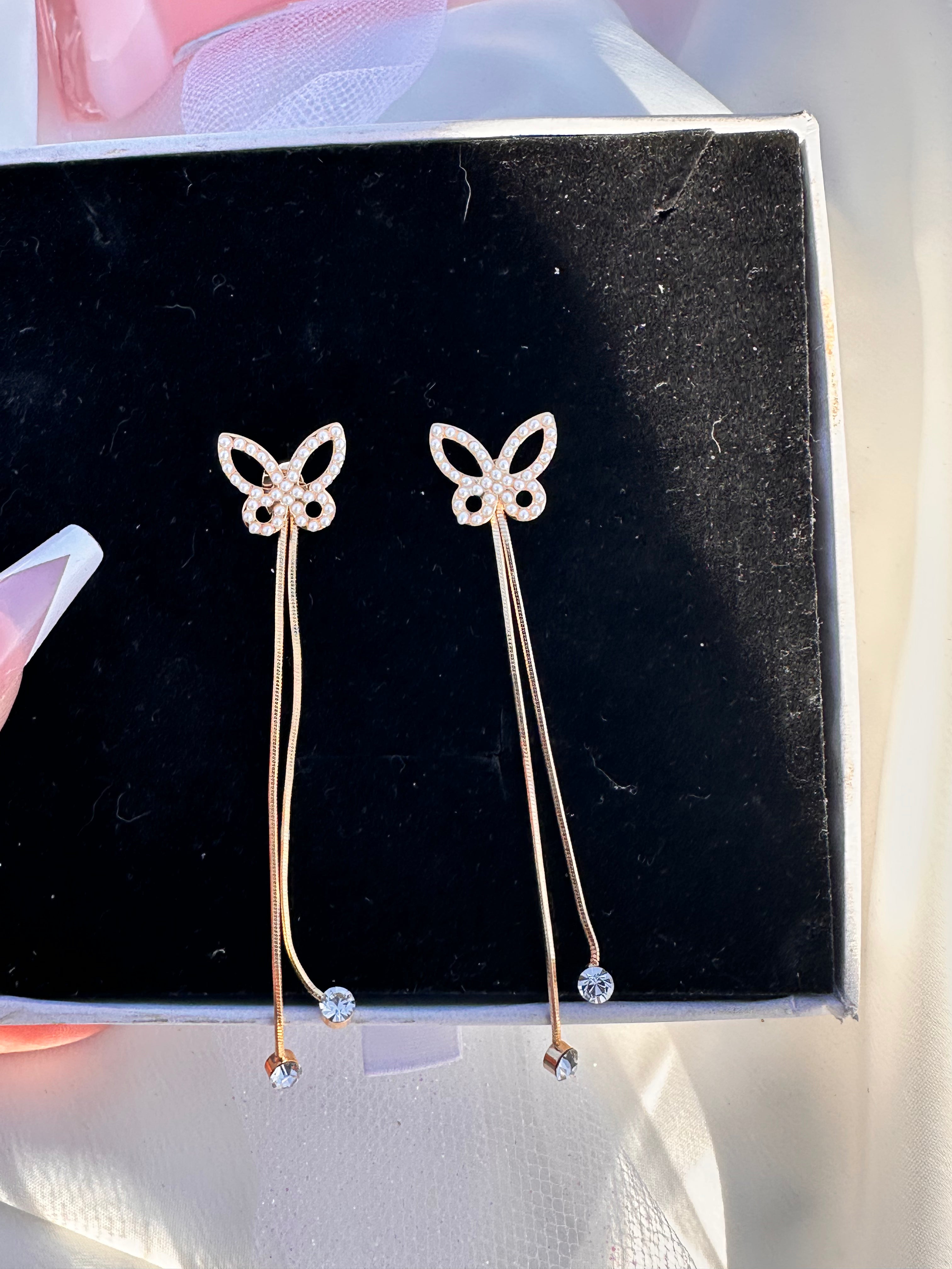 Classy Butterfly Strip Earrings