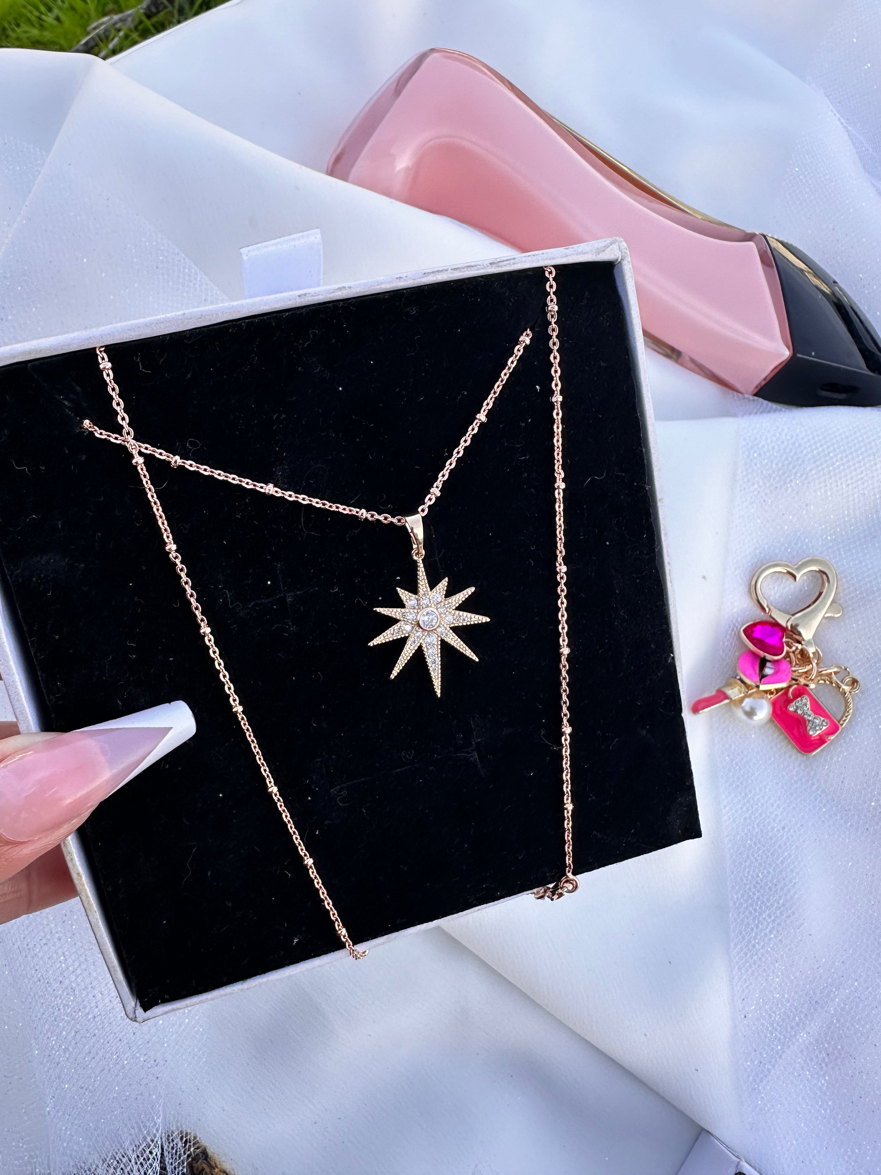 Starlit Rose Pavé Necklace