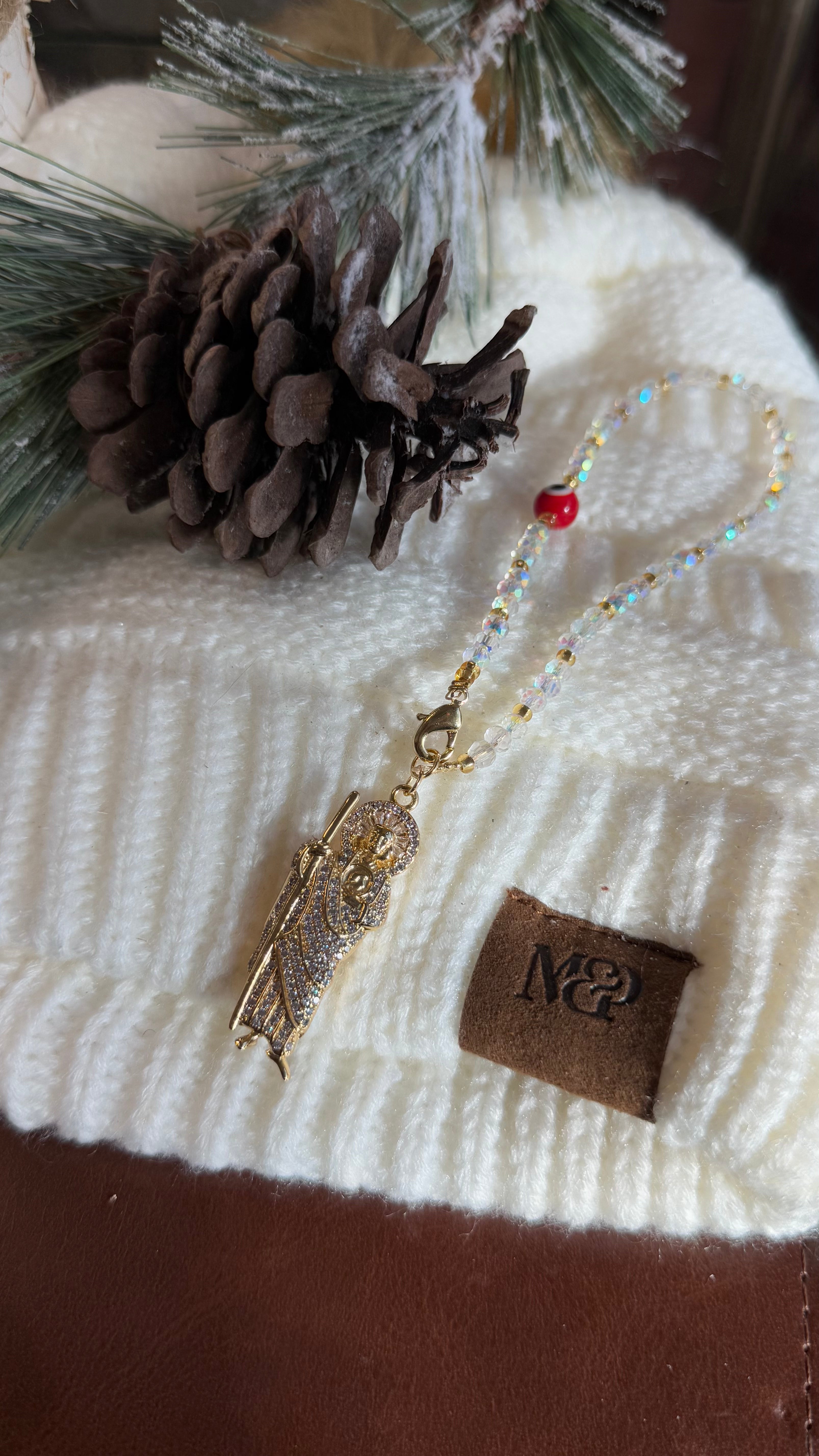 Mini Red Paved Saint Jude Car Rosary