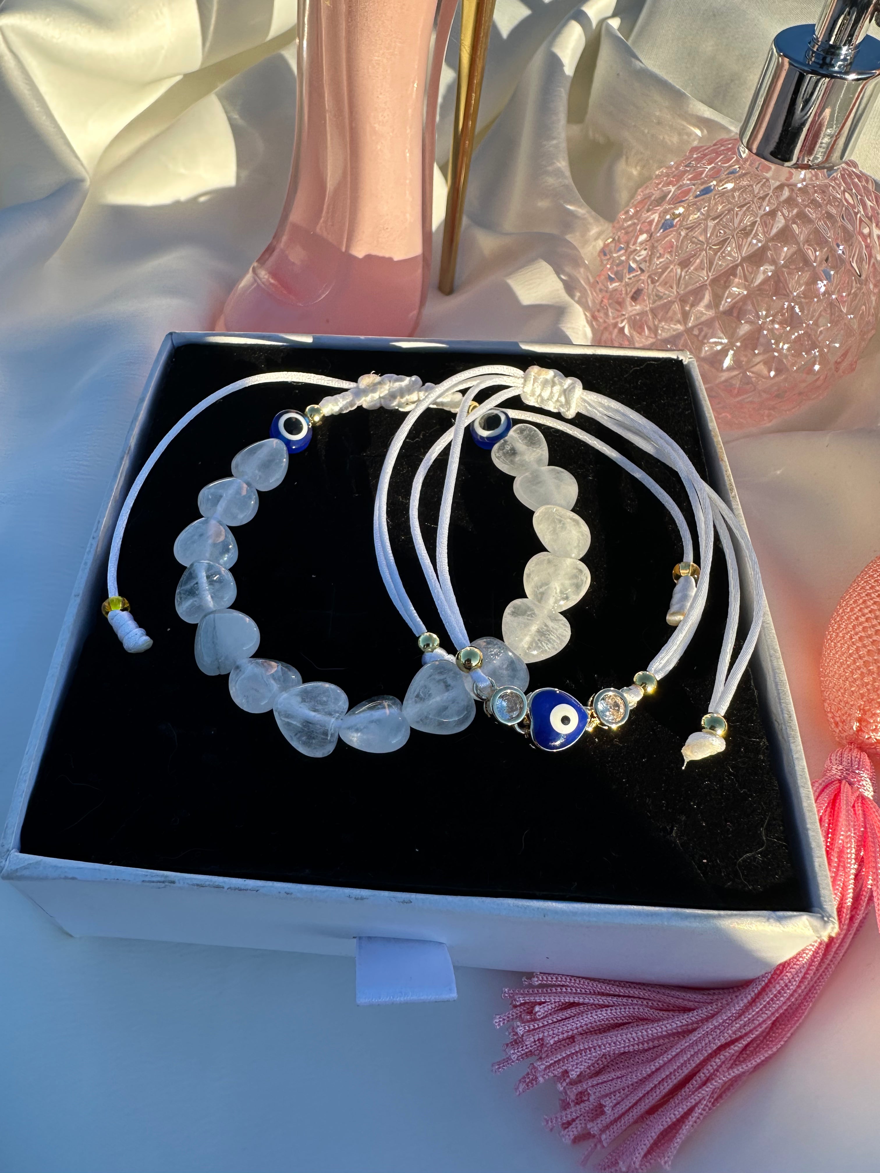 Clarity, Calm, Protection Bracelet Duo