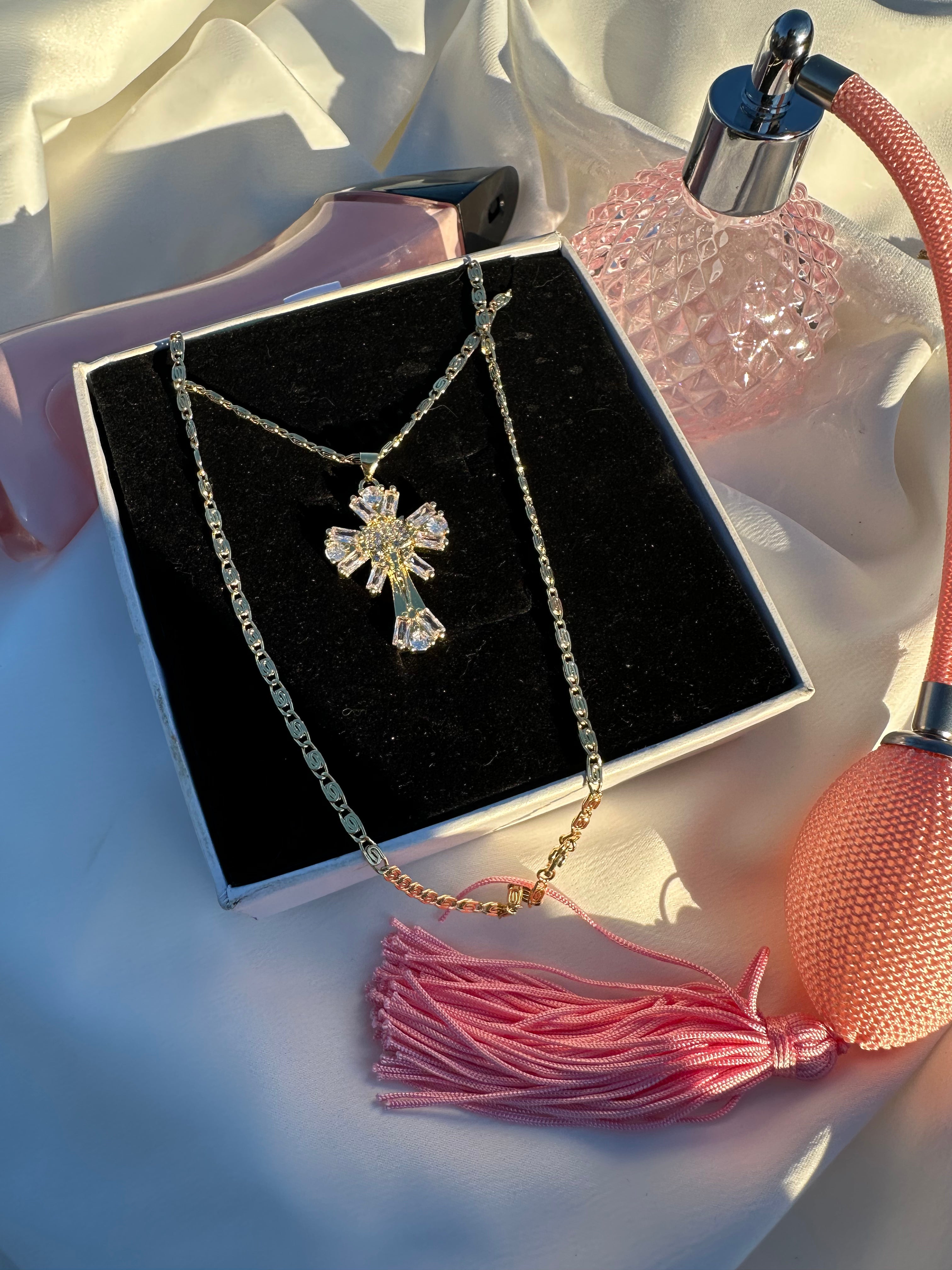 Crystal Crucifix Necklace