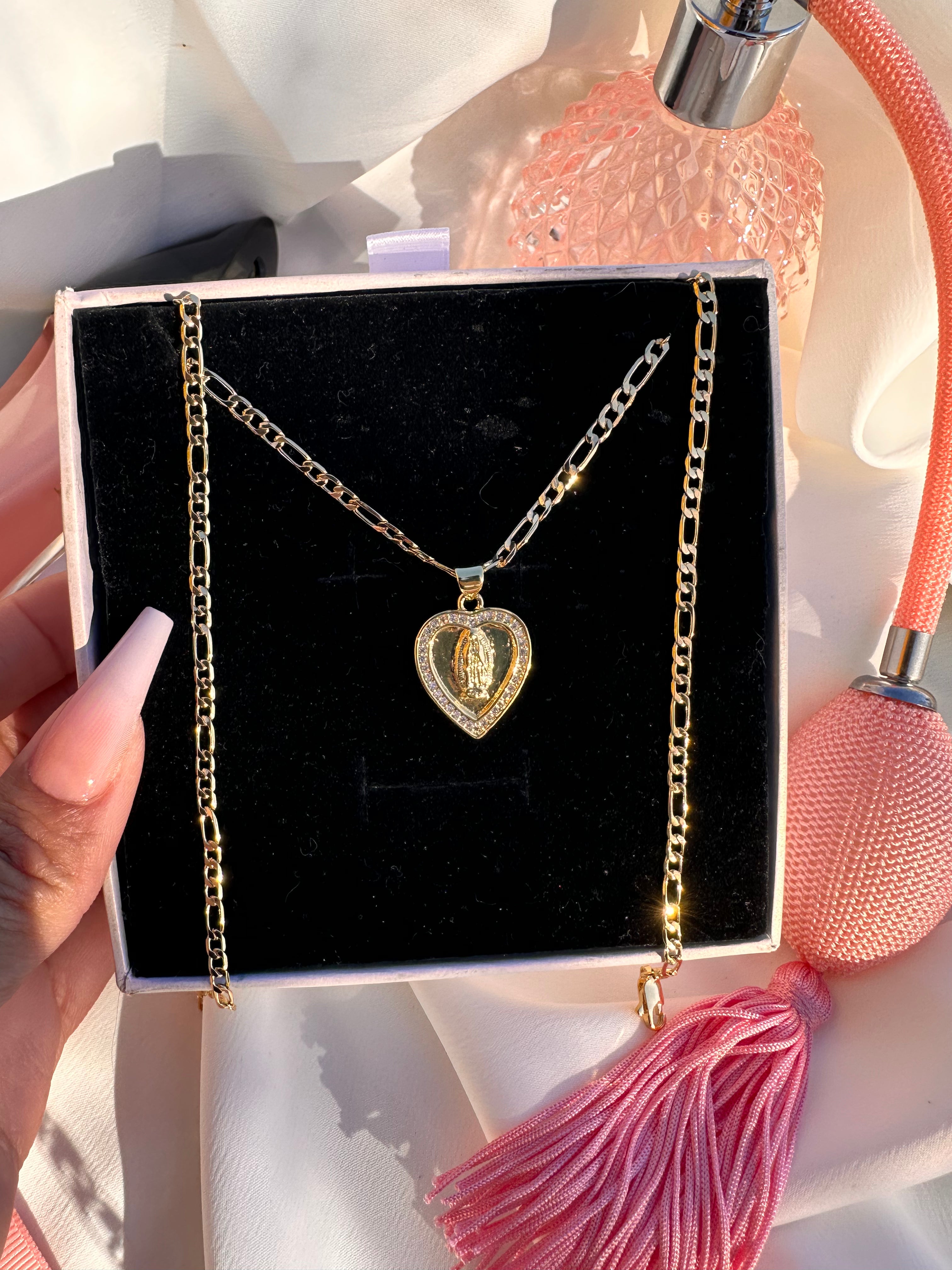 Virgin Mary Heart Necklace
