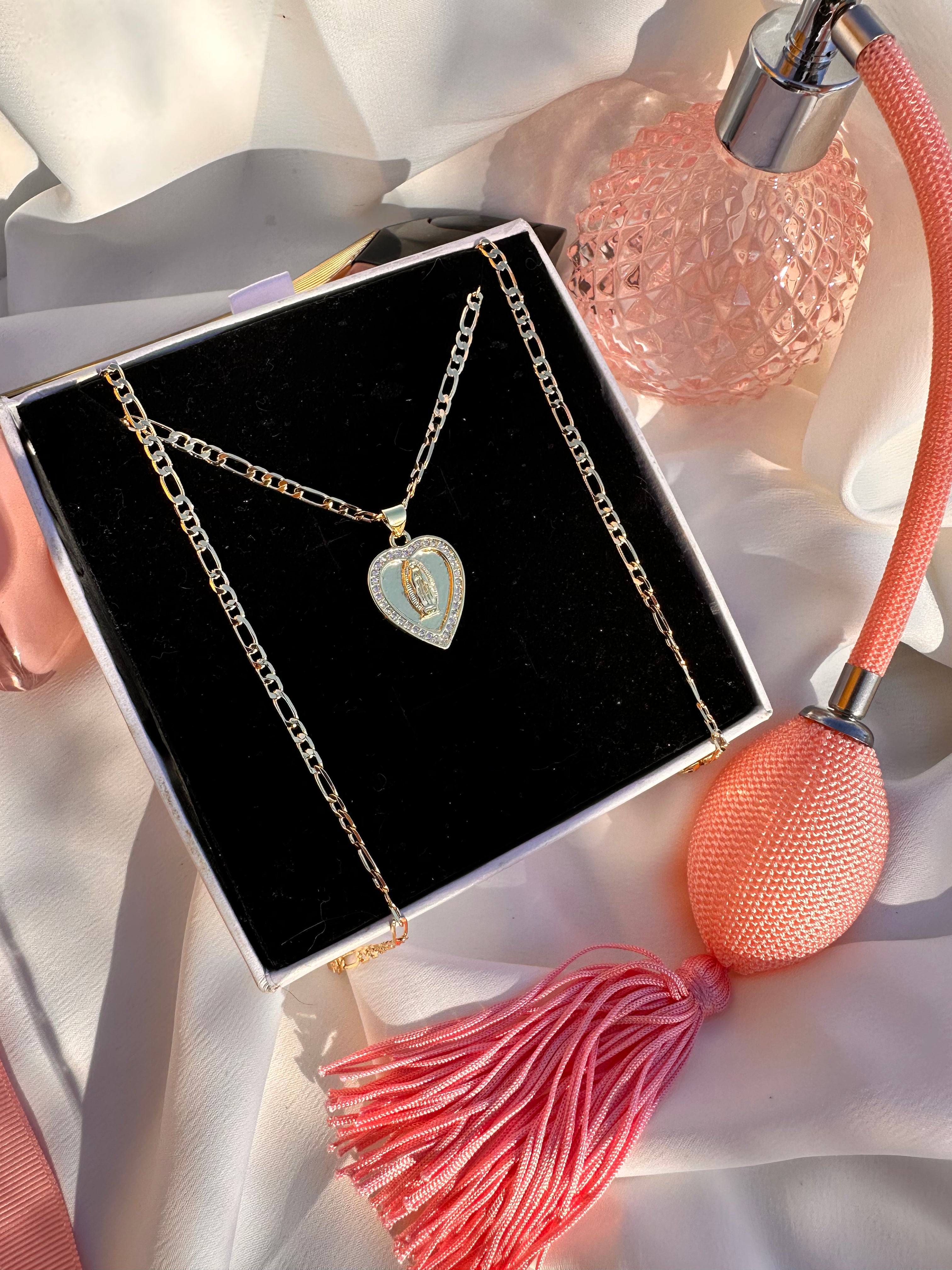 Virgin Mary Heart Necklace