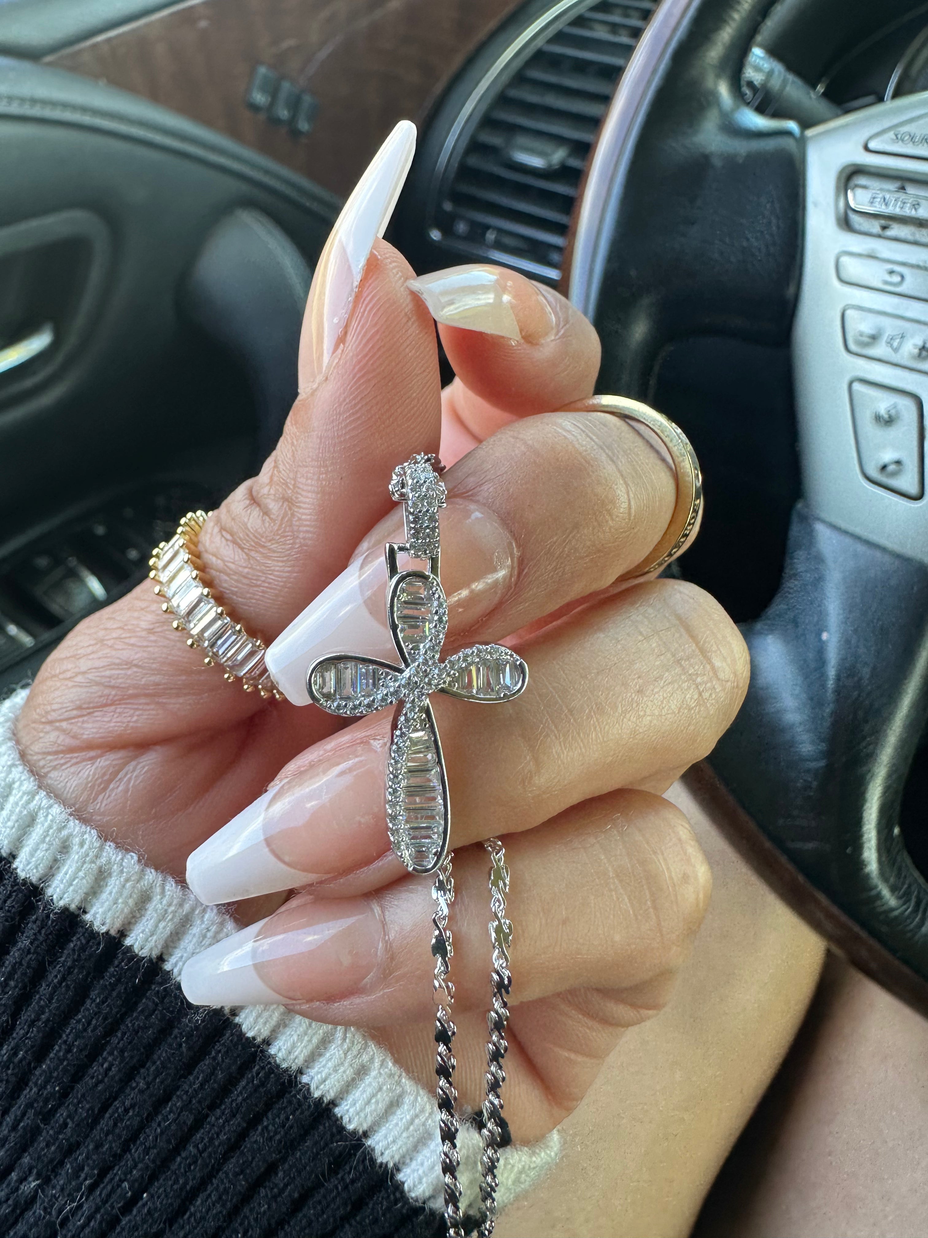 Dual Tone Mary Heart Necklace Set