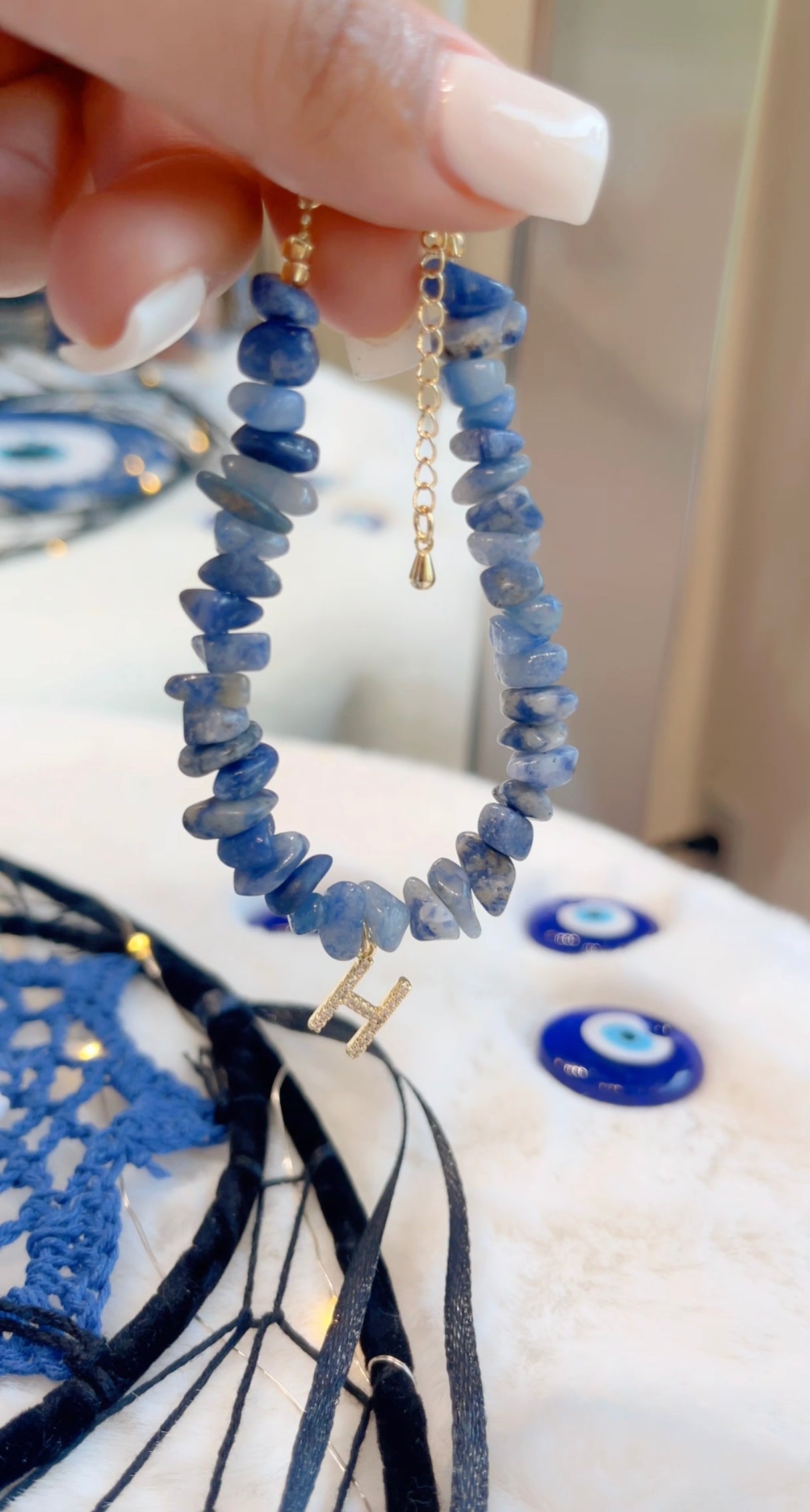 Initial Sodalite Bracelet