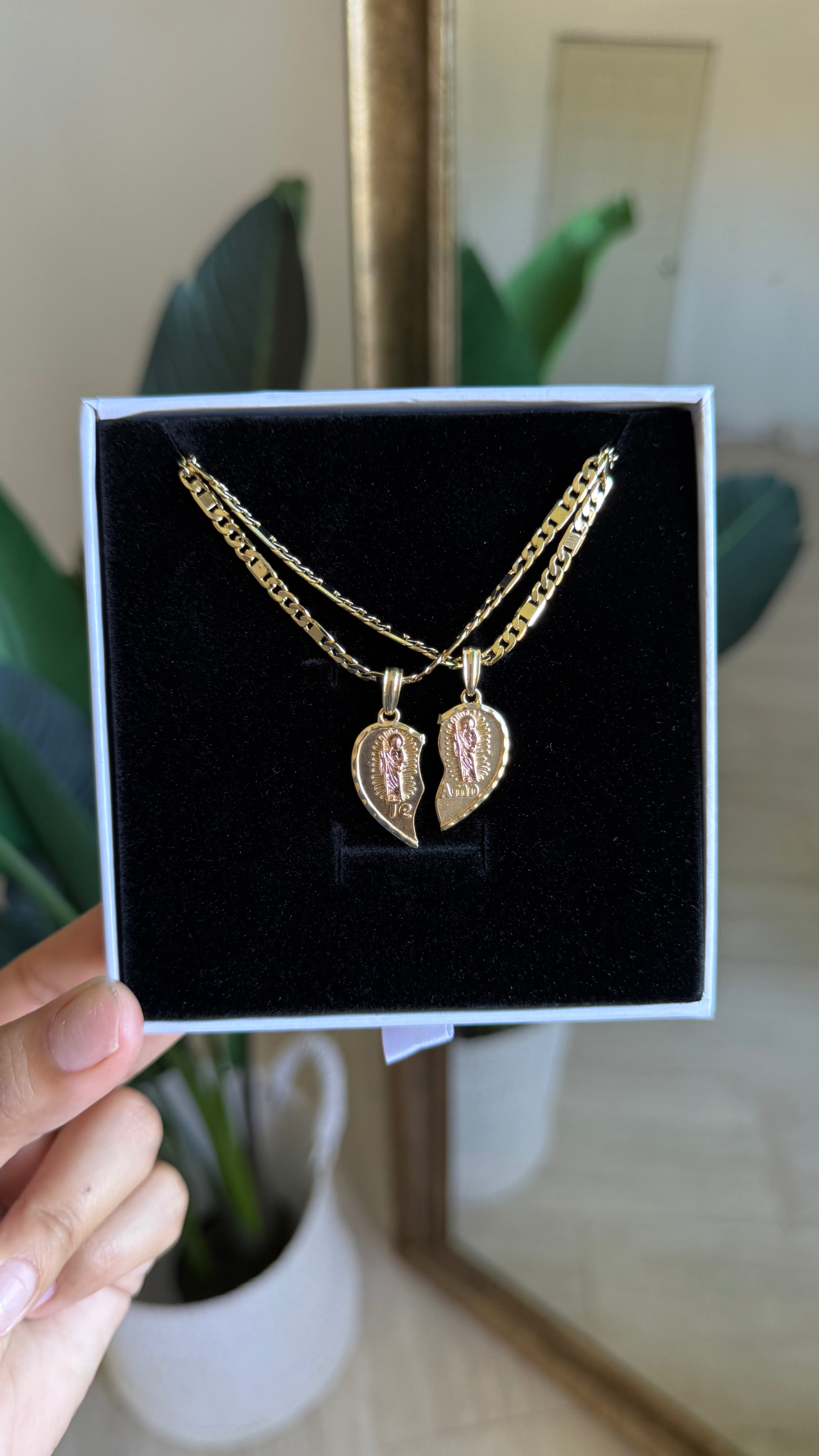 Te Amo Saint Jude Couple Necklaces