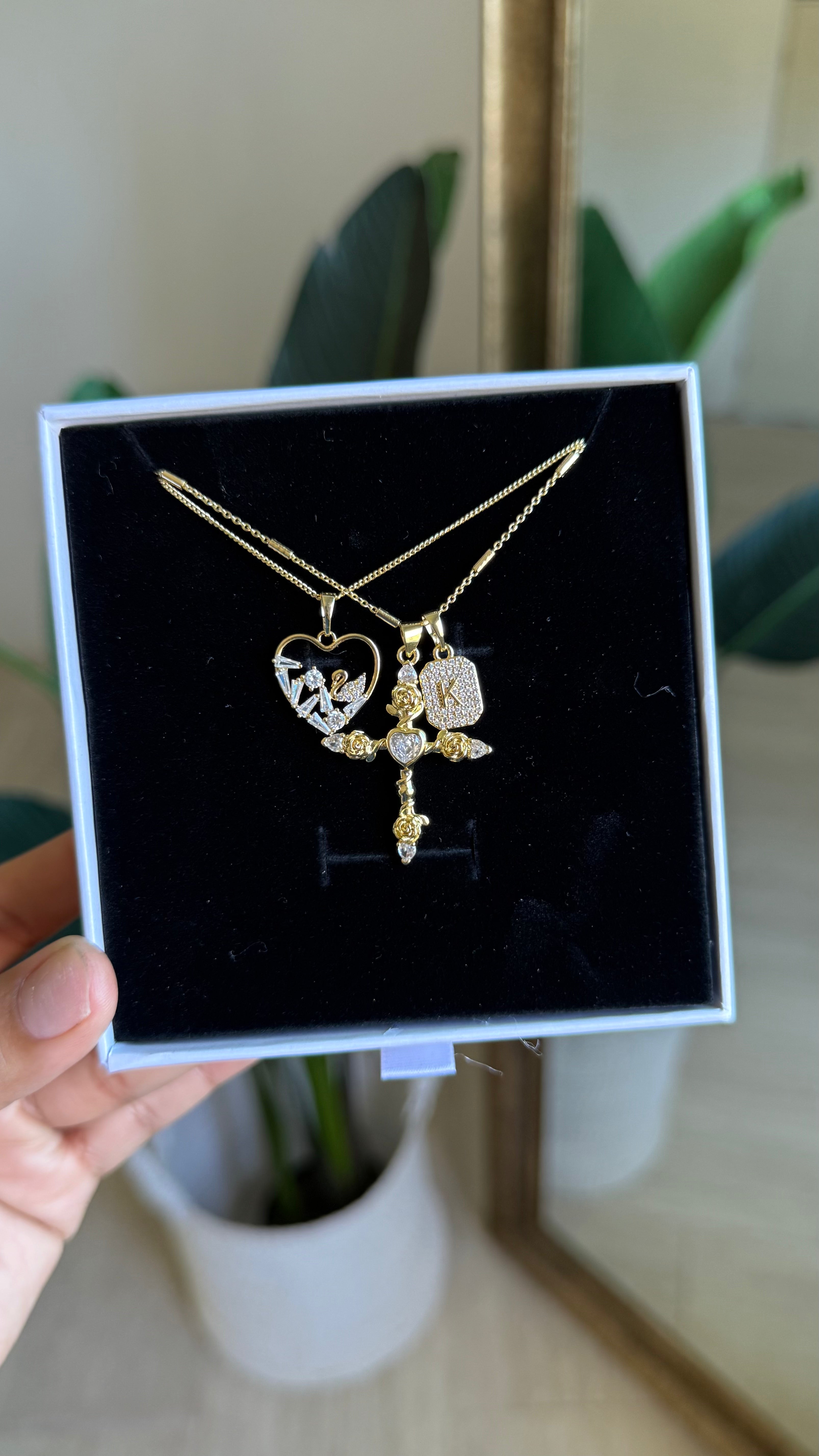 Divine Initial Necklace Set