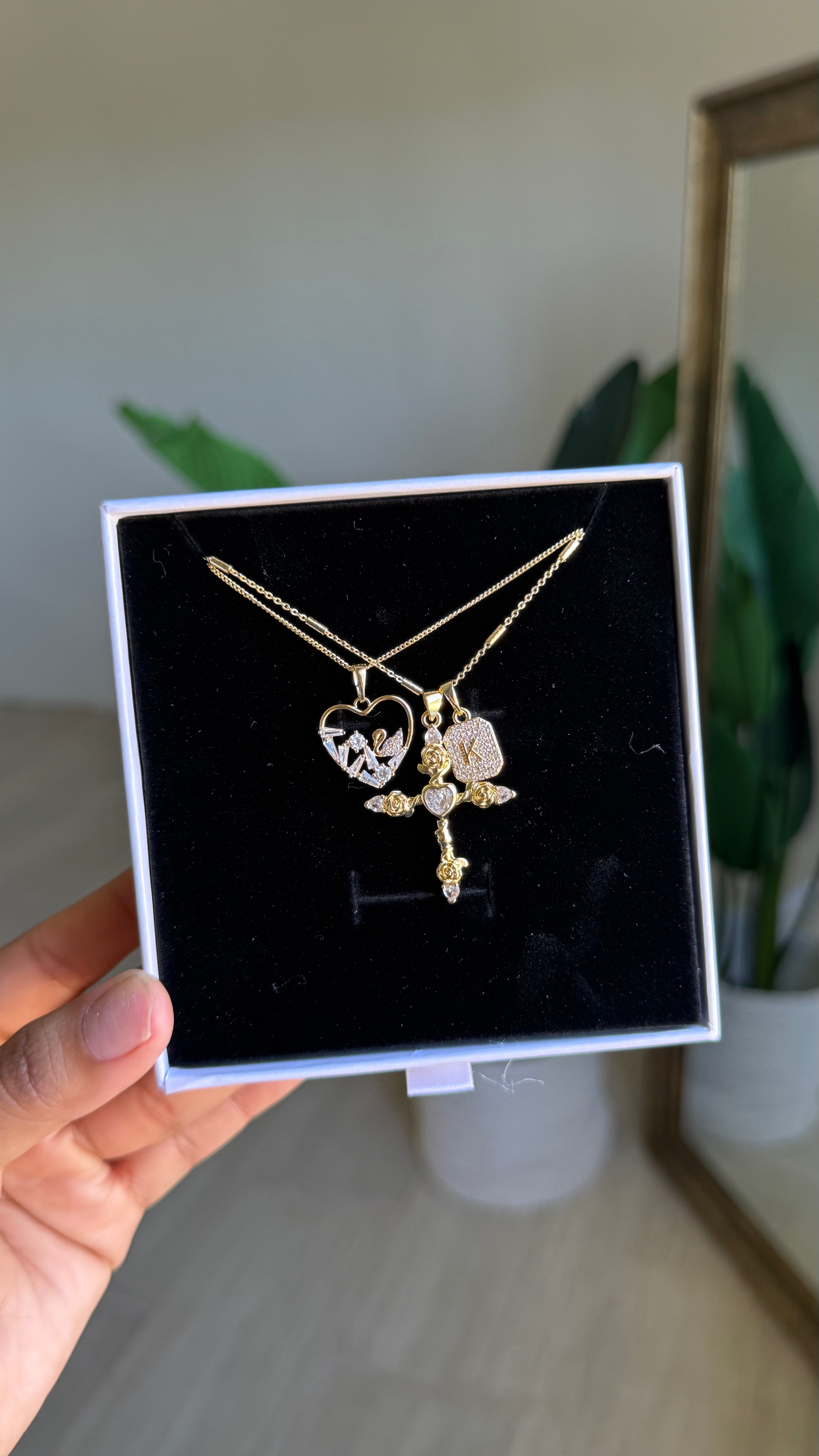 Divine Initial Necklace Set