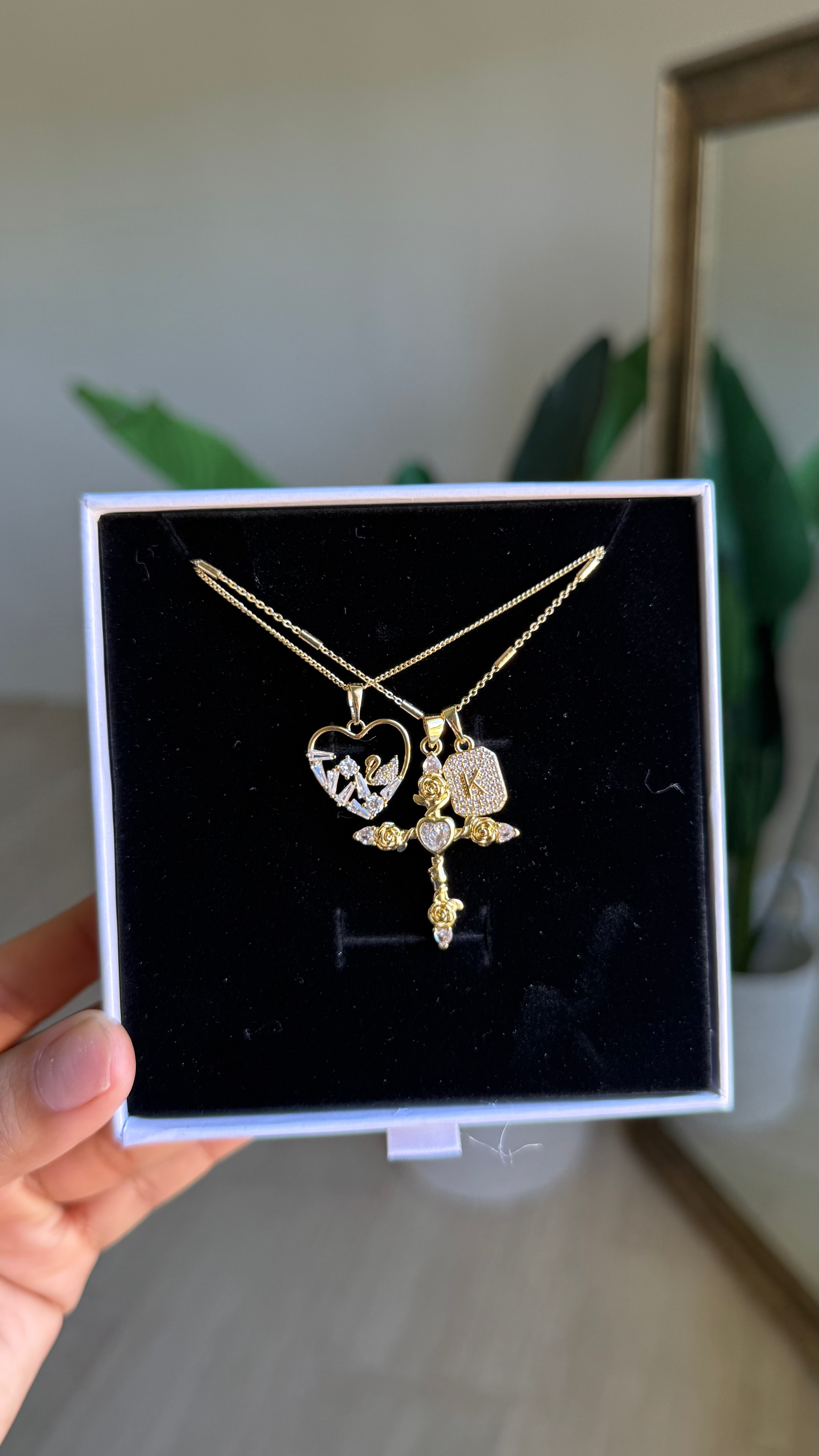 Divine Initial Necklace Set