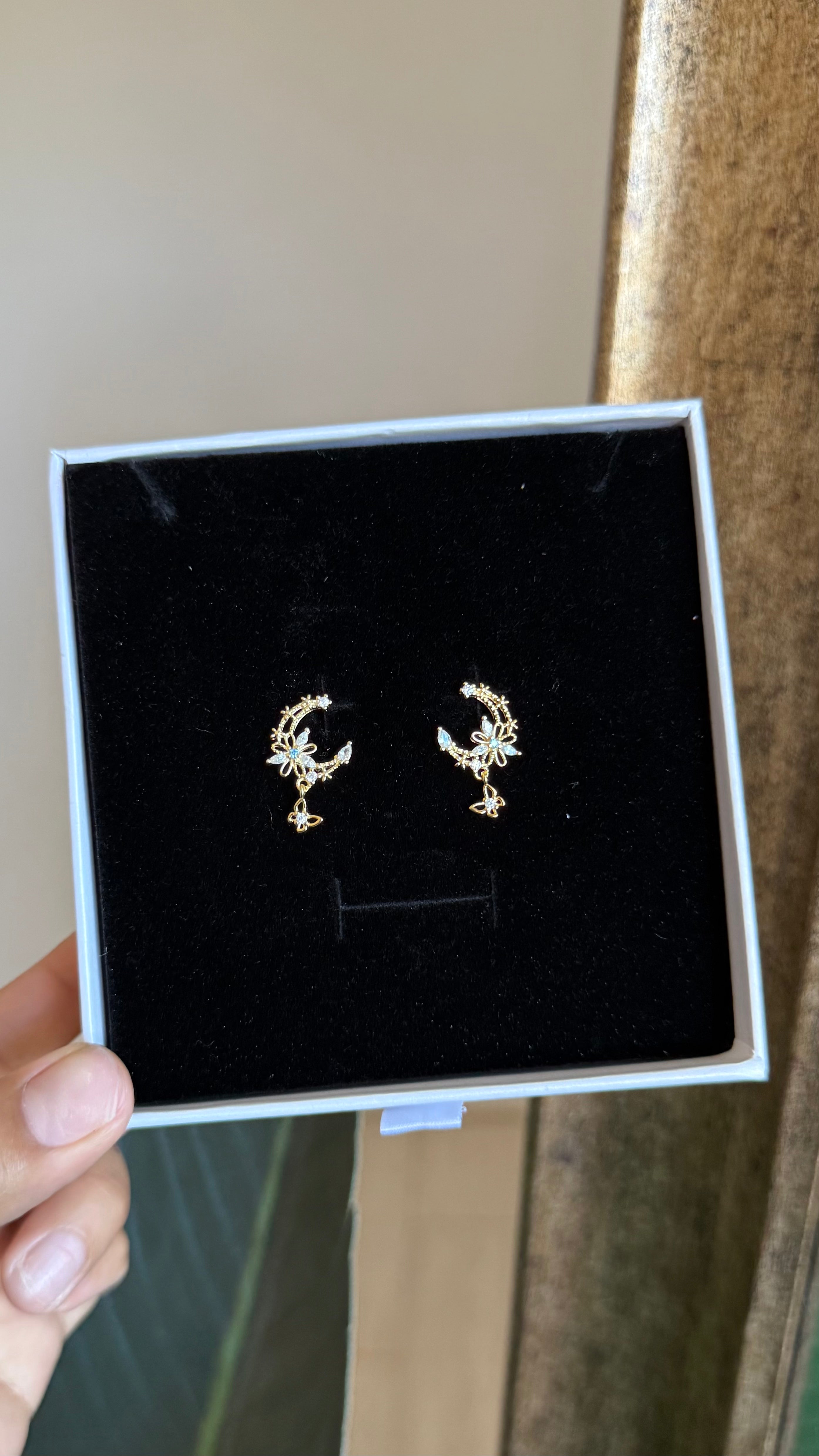 Half Moon Gold Earring