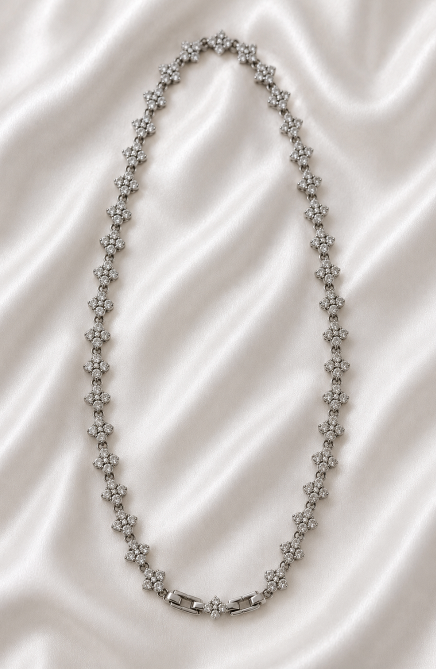 White clove Tennis Necklace