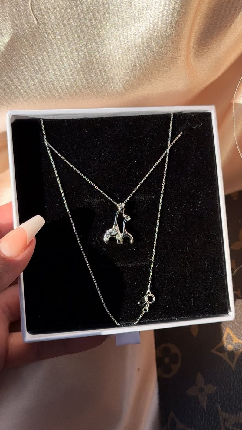 Sterling Silver Dainty Giraffe Necklace