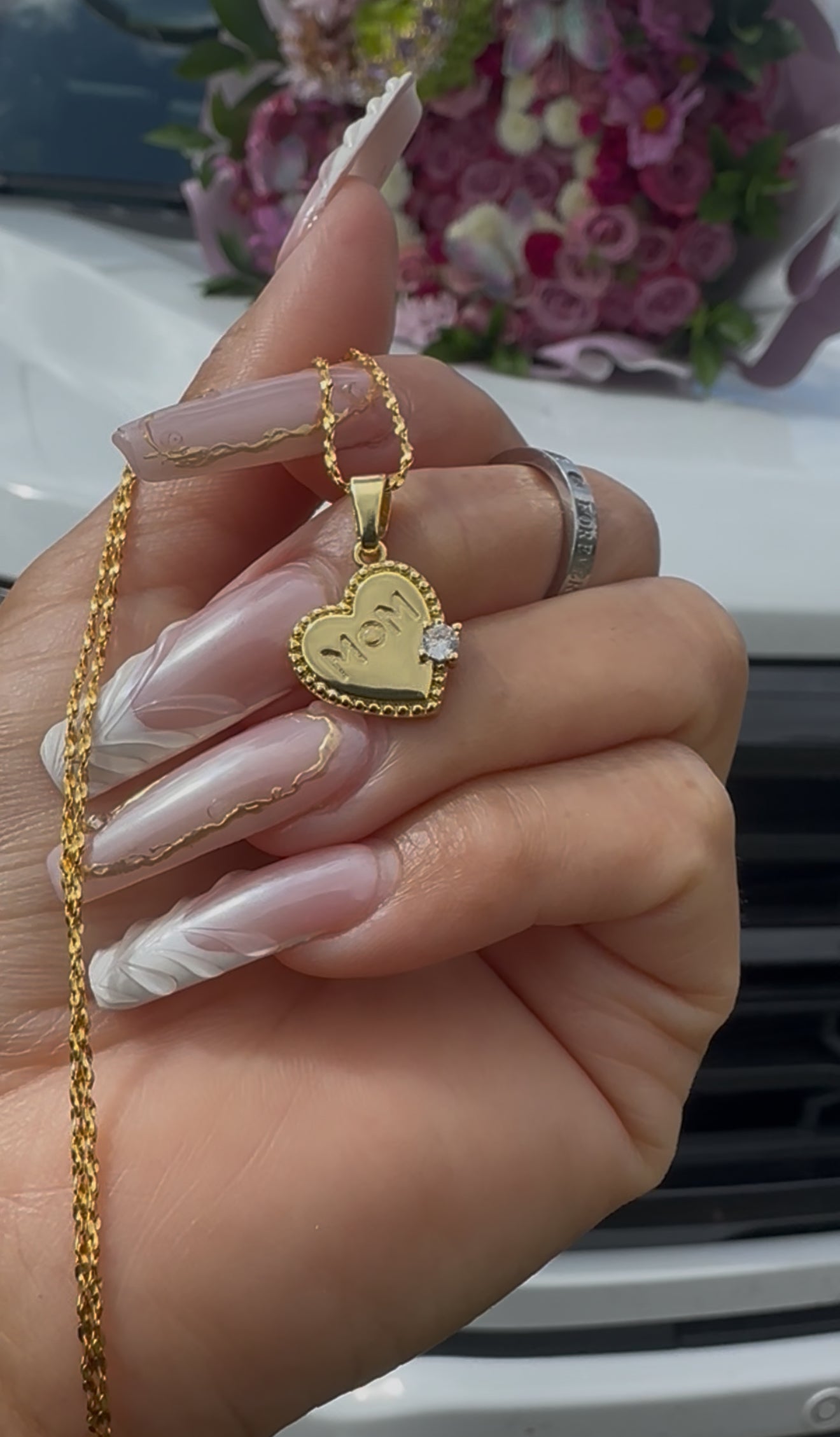 Dainty Mom Heart Necklace