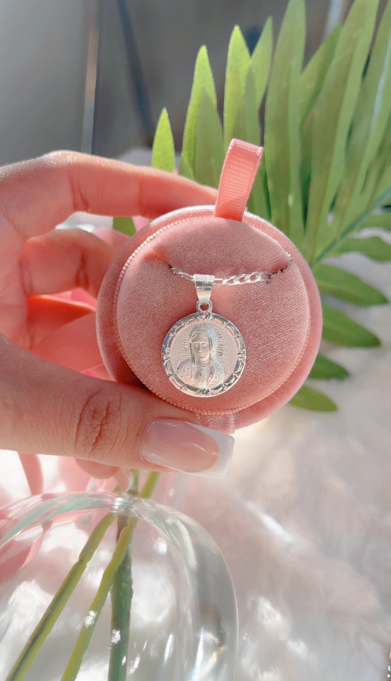 Carved by Faith Silver Mary Necklace