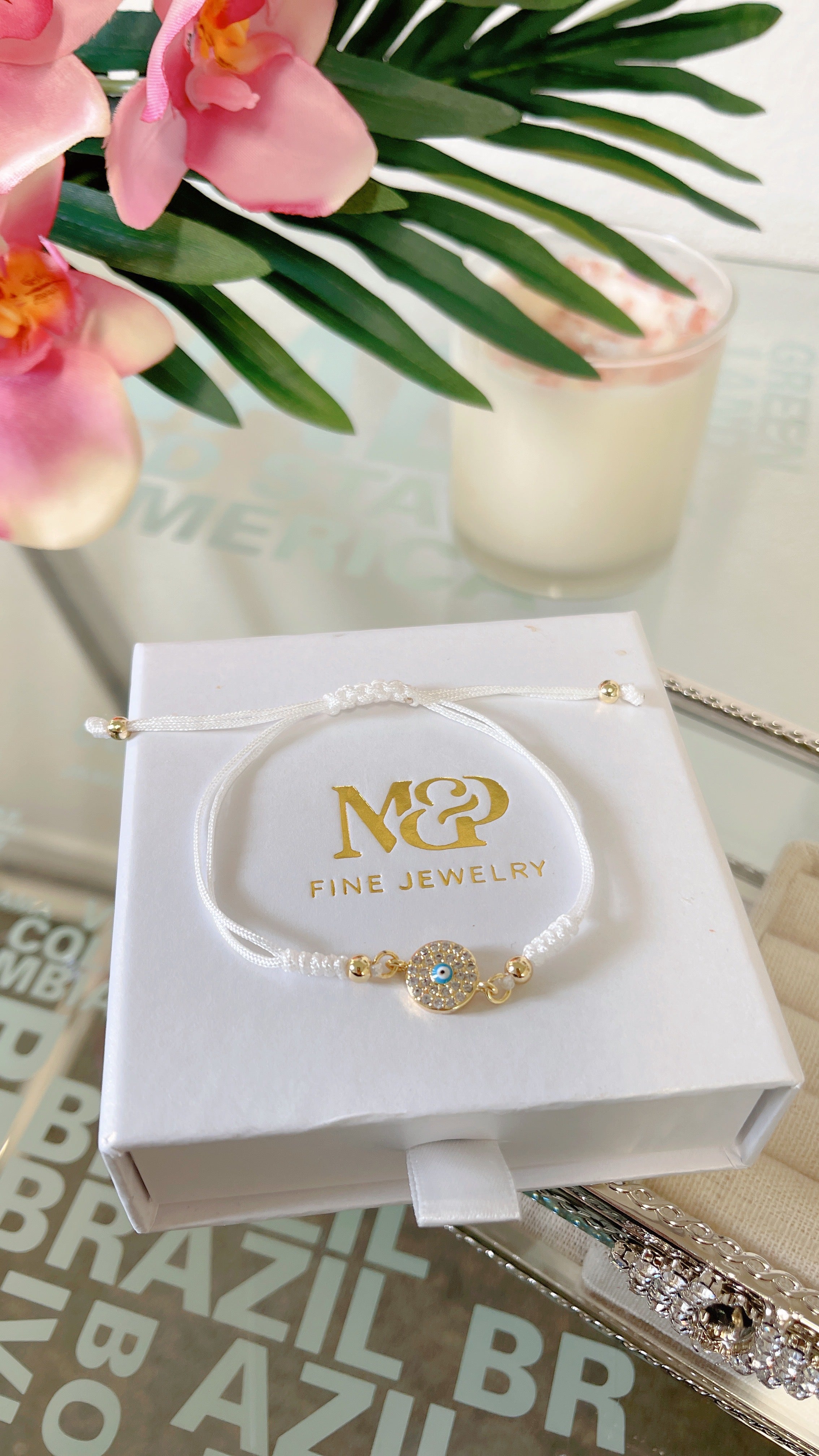 Pulsera mal de ojo blanca