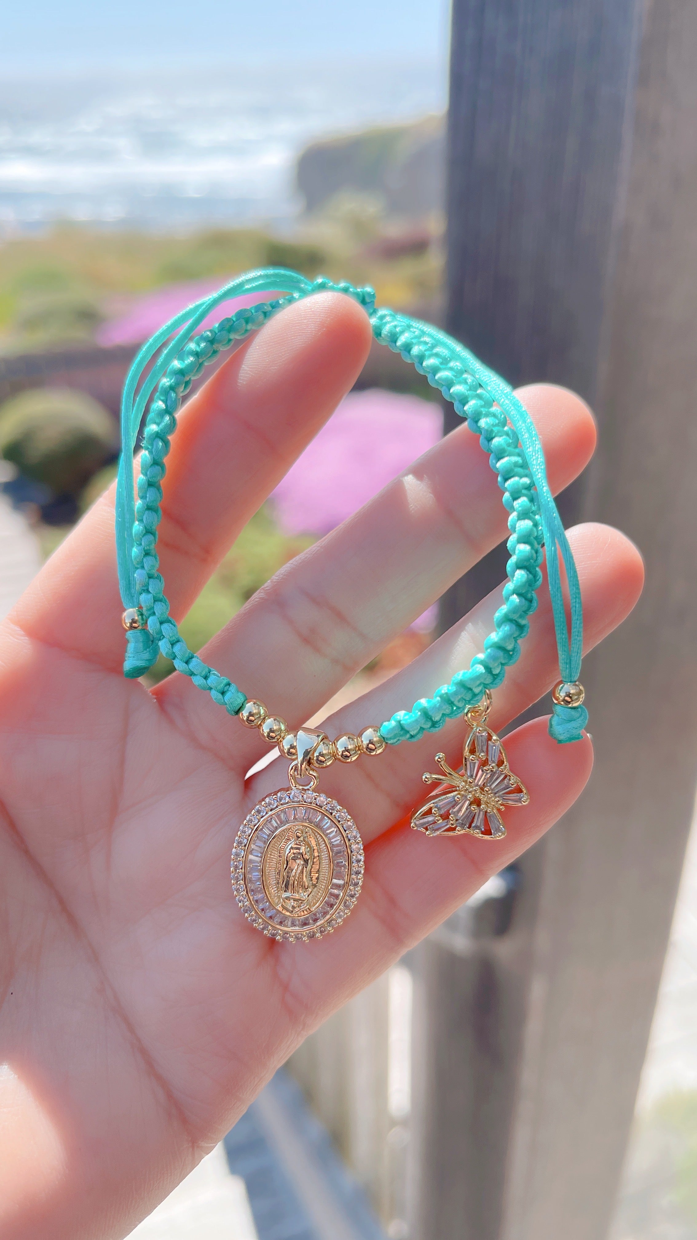 Pulsera María Protección Aguamarina