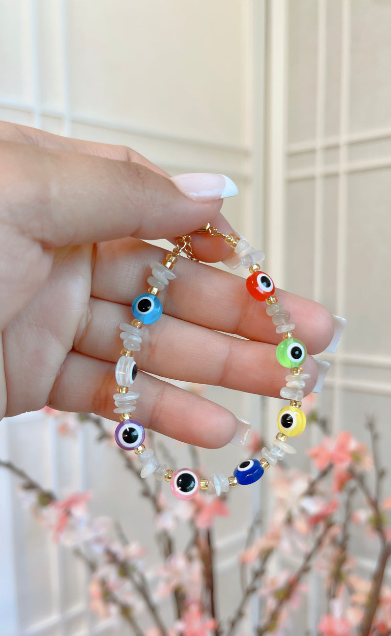 Rainbow Evil Eye Bracelet