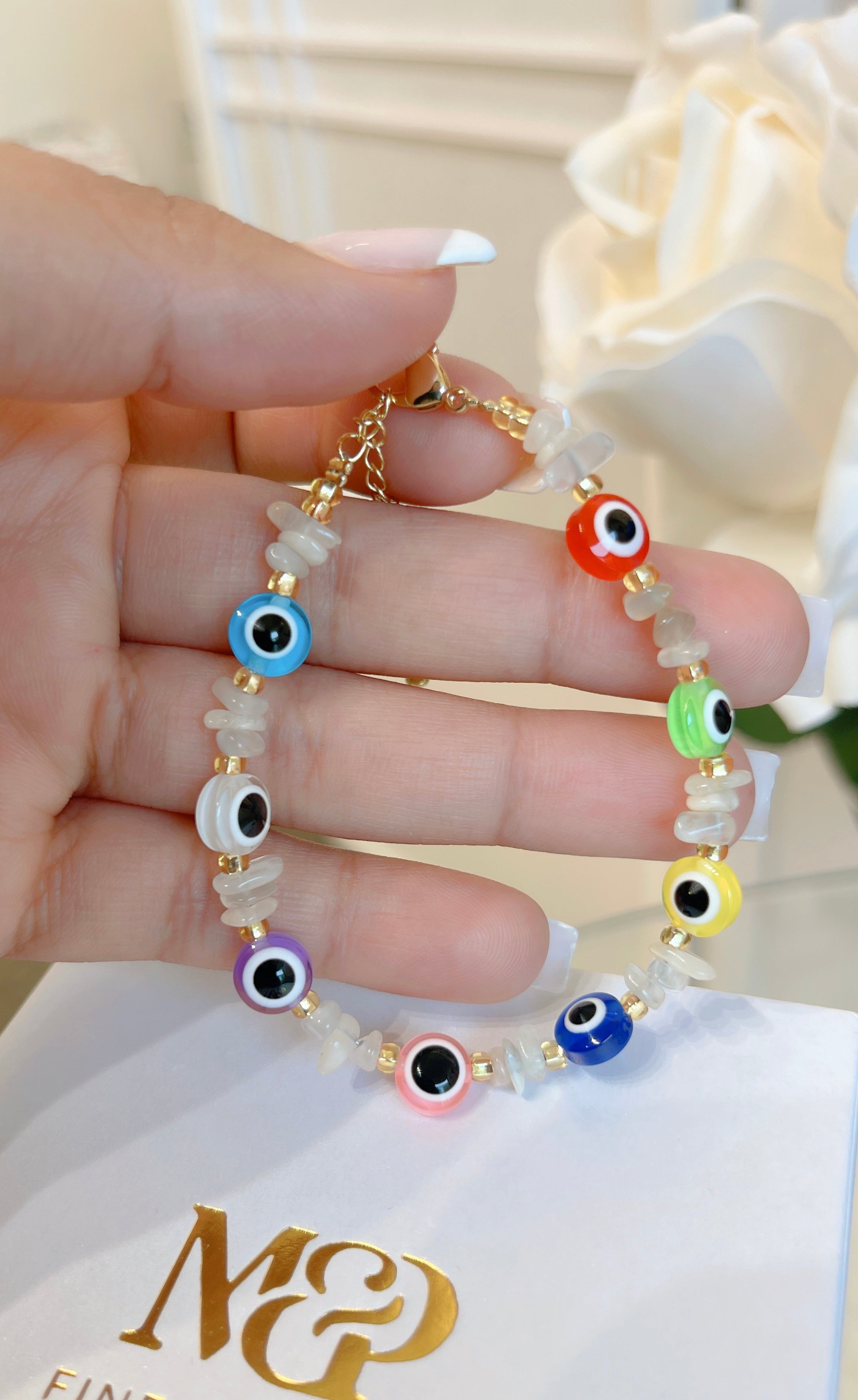 Rainbow Evil Eye Bracelet