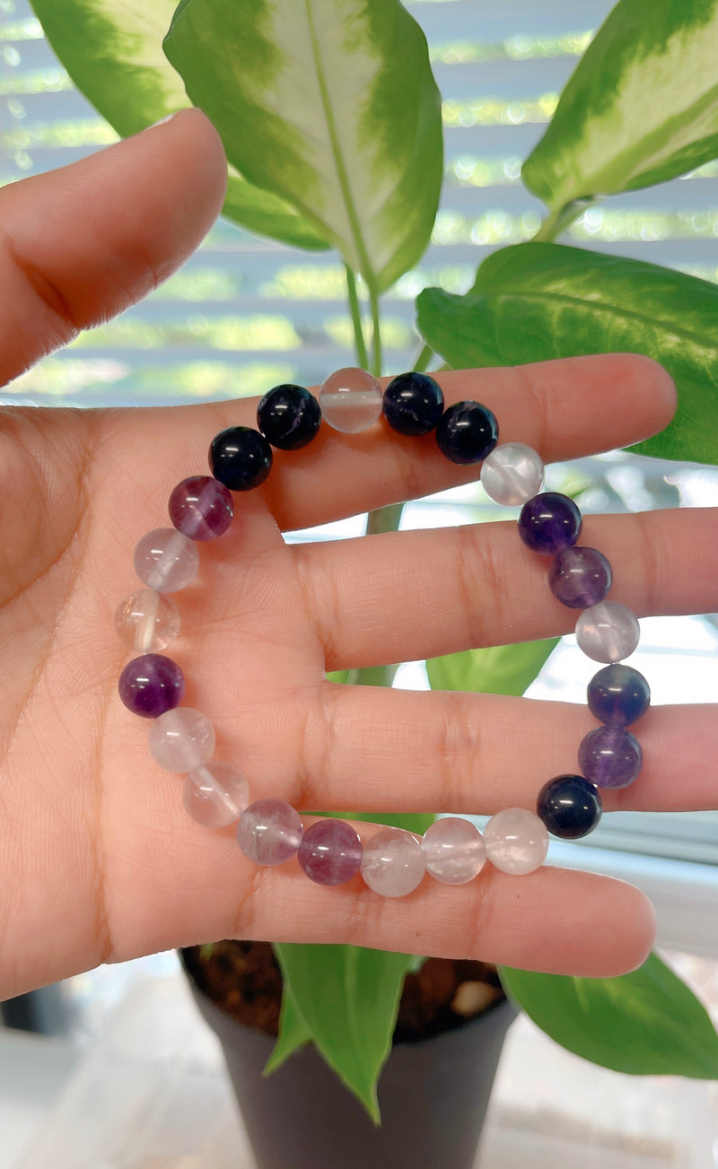 "Soothing" Purple Fluorite Crystal Bracelet