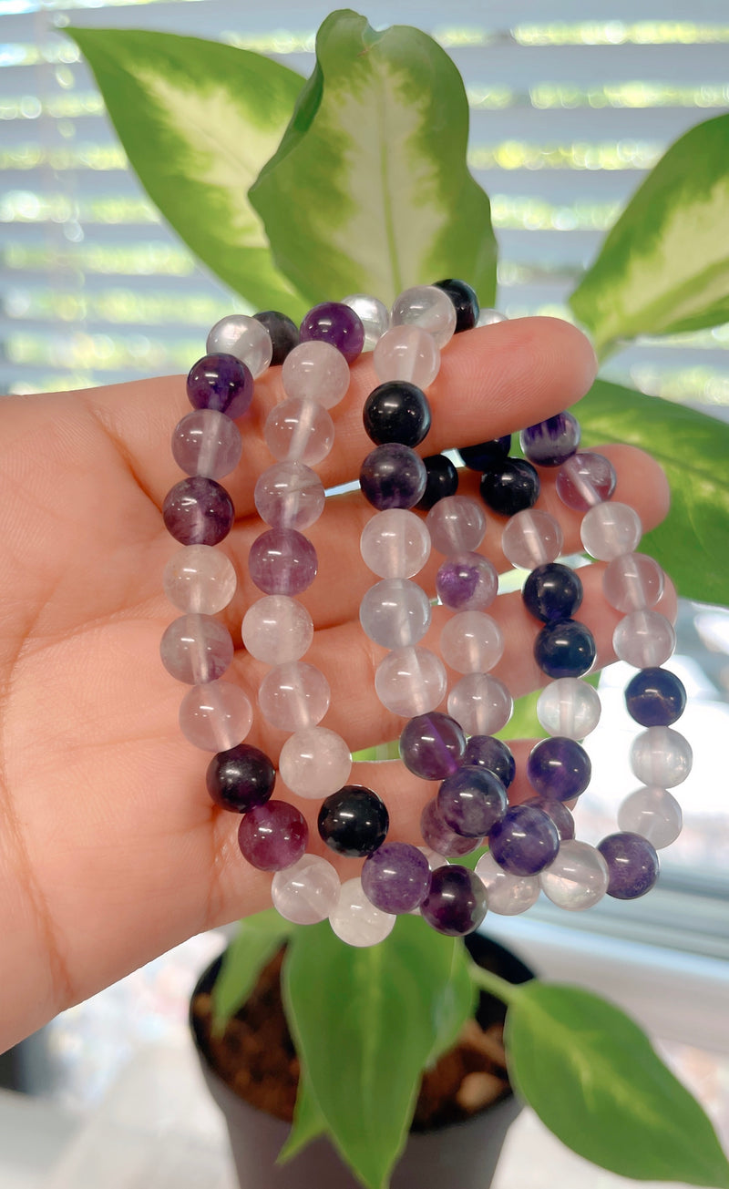"Soothing" Purple Fluorite Crystal Bracelet
