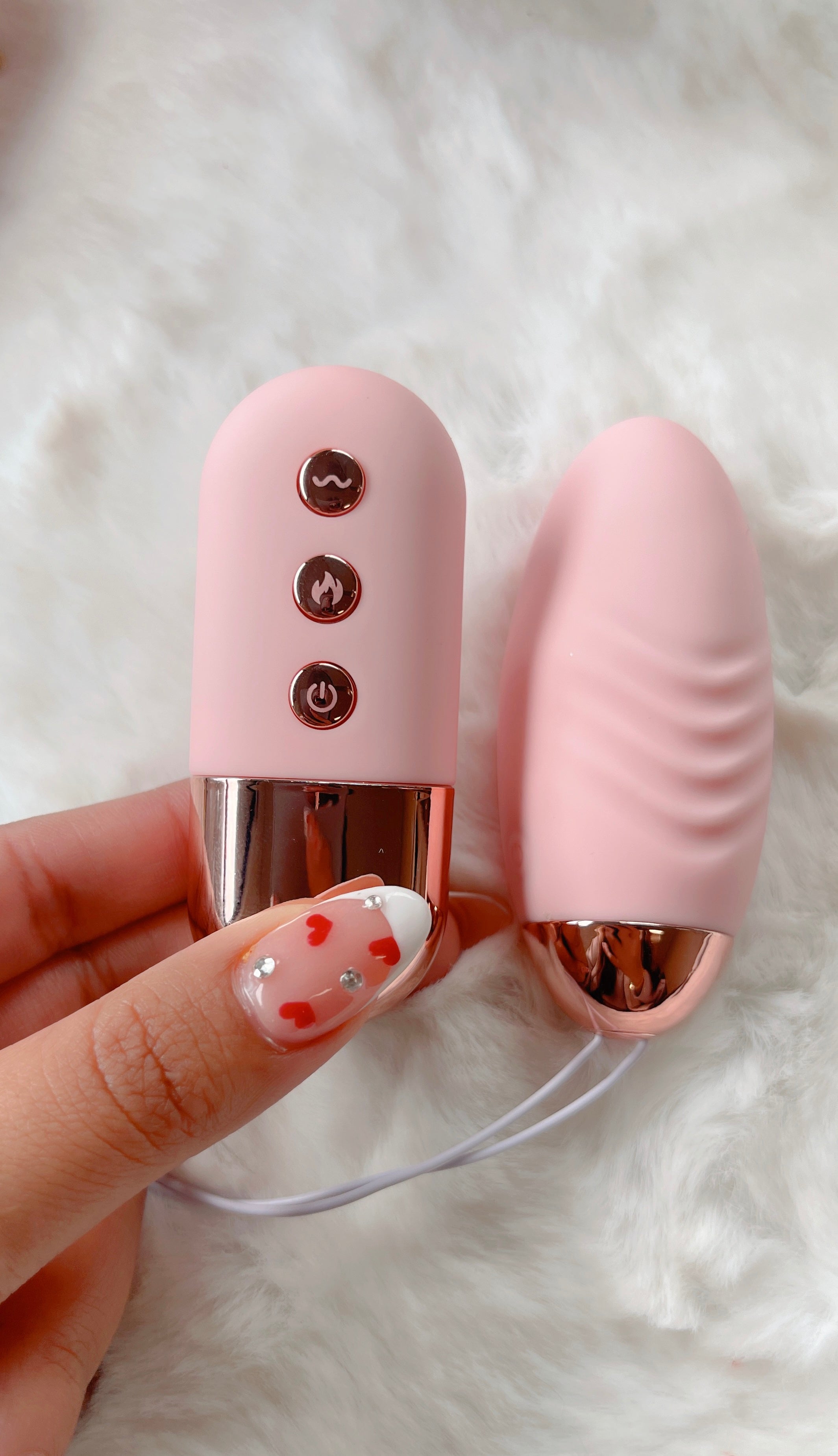 Cherry Pastel Pink Heating Vibrator + Remote Control Cherry Pastel Pink Heating Vibrator + Remote Control