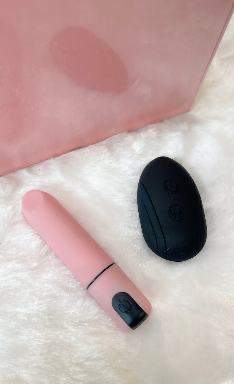 Cherry Pink Lipstick Vibrator + Remote Control